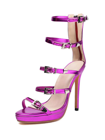 Multiple Adjustable Buckle Women Strap Sandals