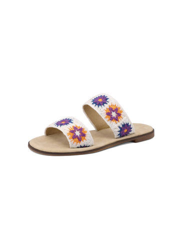 Purple Blossom Double Strap Sandals for Women