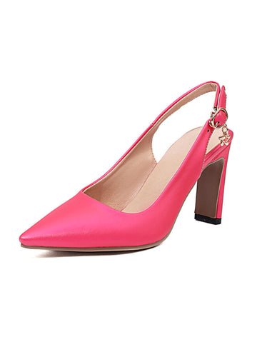Pink high-heeled shoe