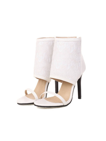 Romantic White with Slim Front Strap Sandals Women