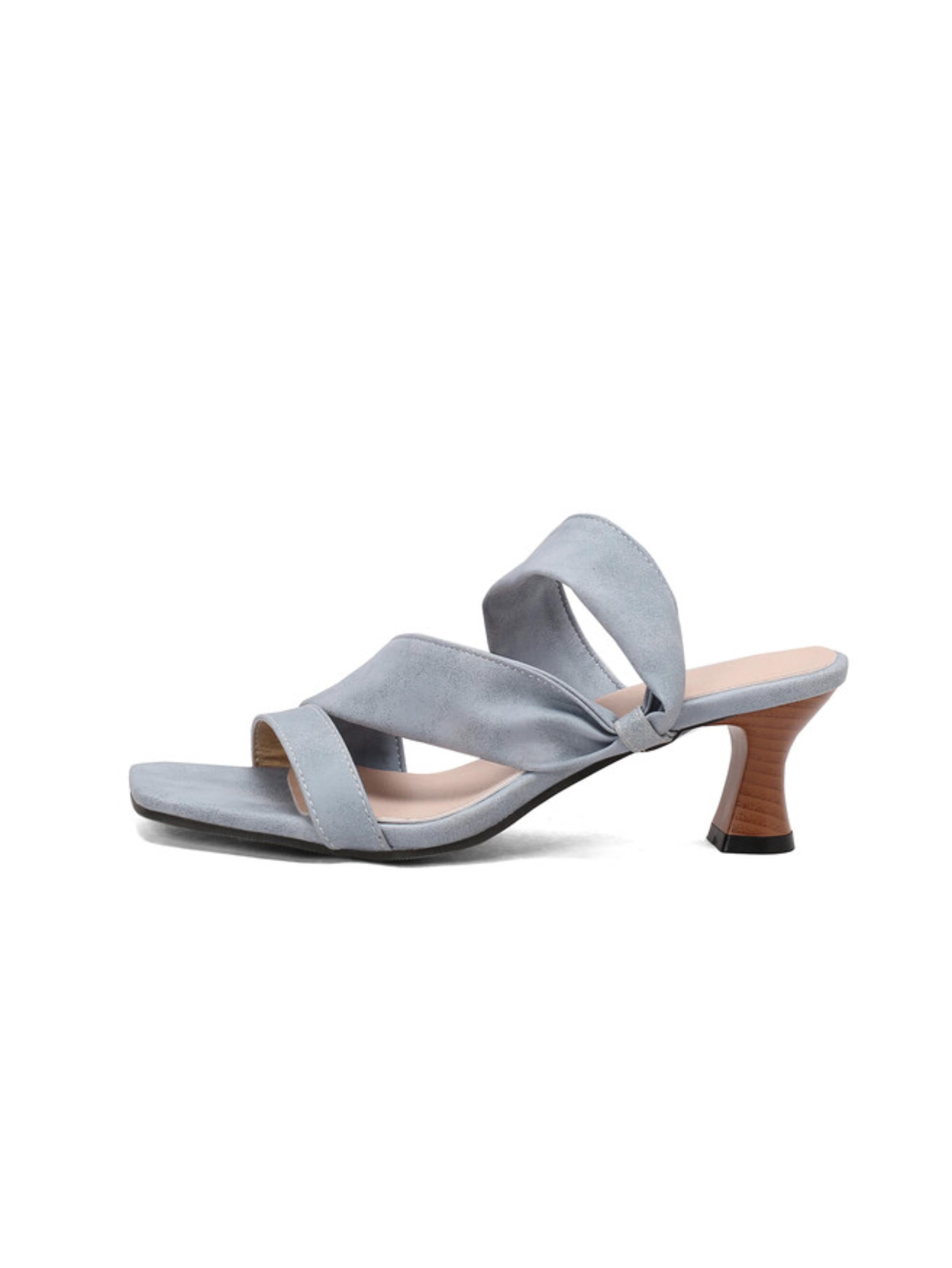 Skyline Charm Blue Mid-Heel Sandals Women