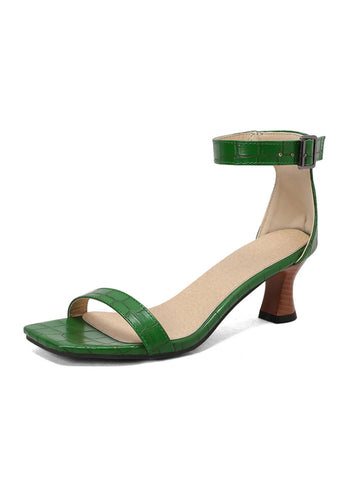 Lush Steps Croc-Embossed Kitten Heel Sandals for Women