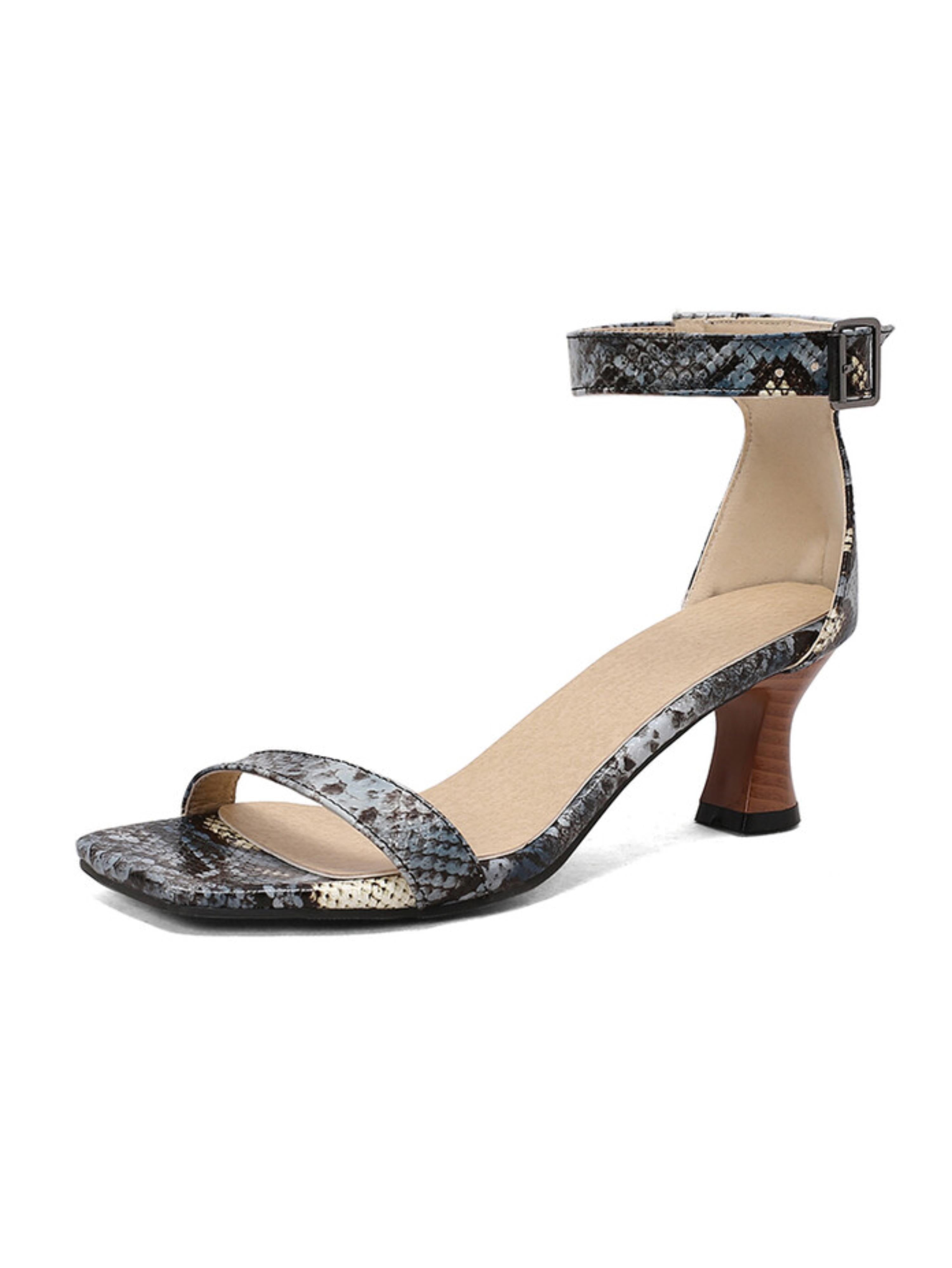 Exotic Grace Snakeskin Texture Dress Sandals for Women