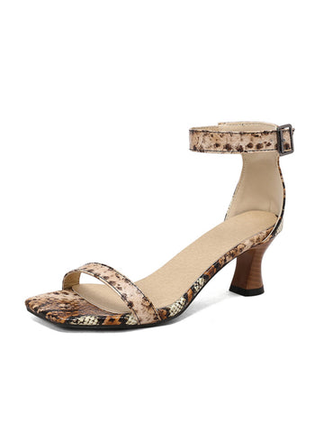 Serpent Chic Kitten Brown Sandals for Women