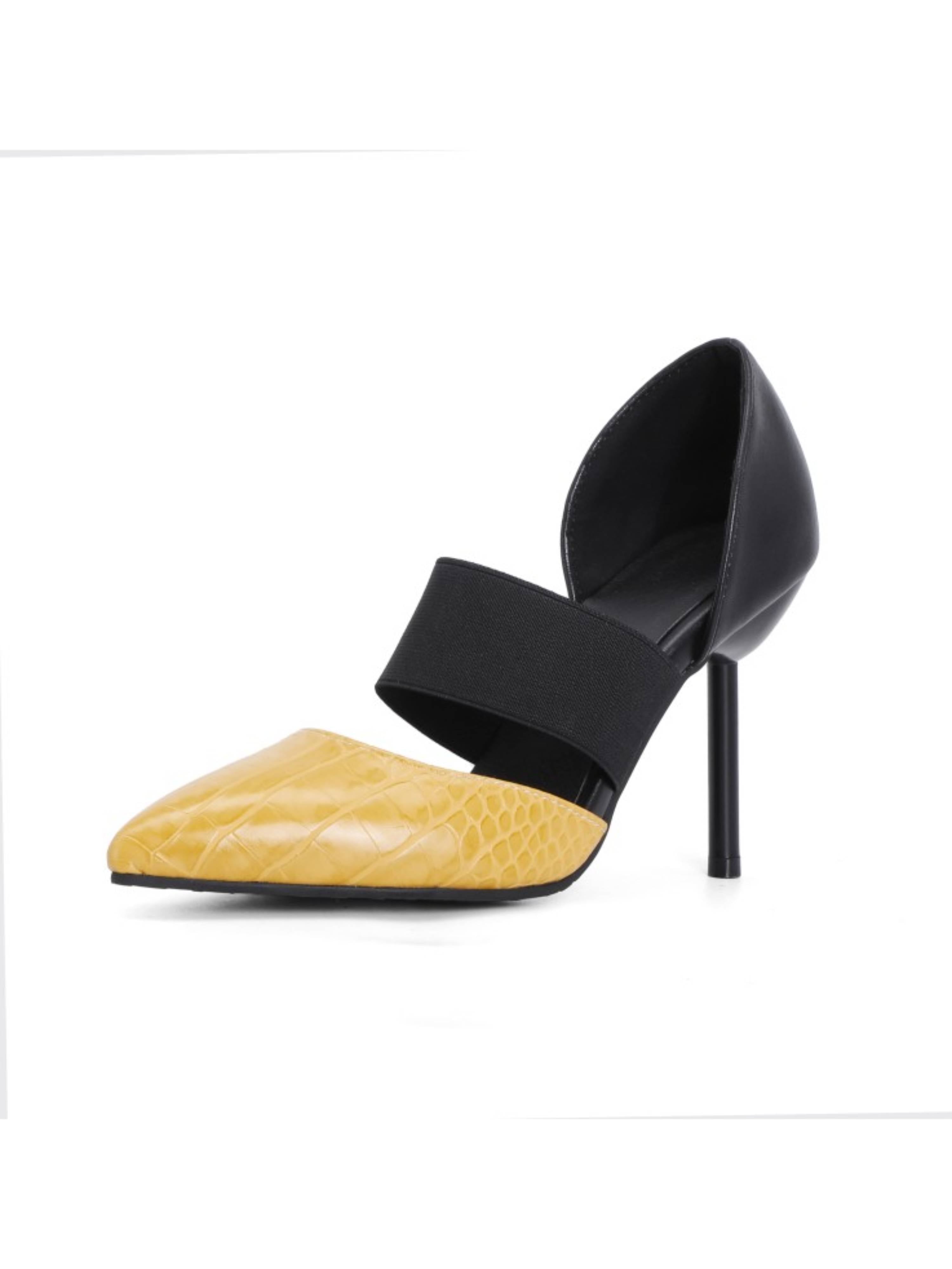 Chic Sunshine Yellow Stilettos High Heel Sandals for Women