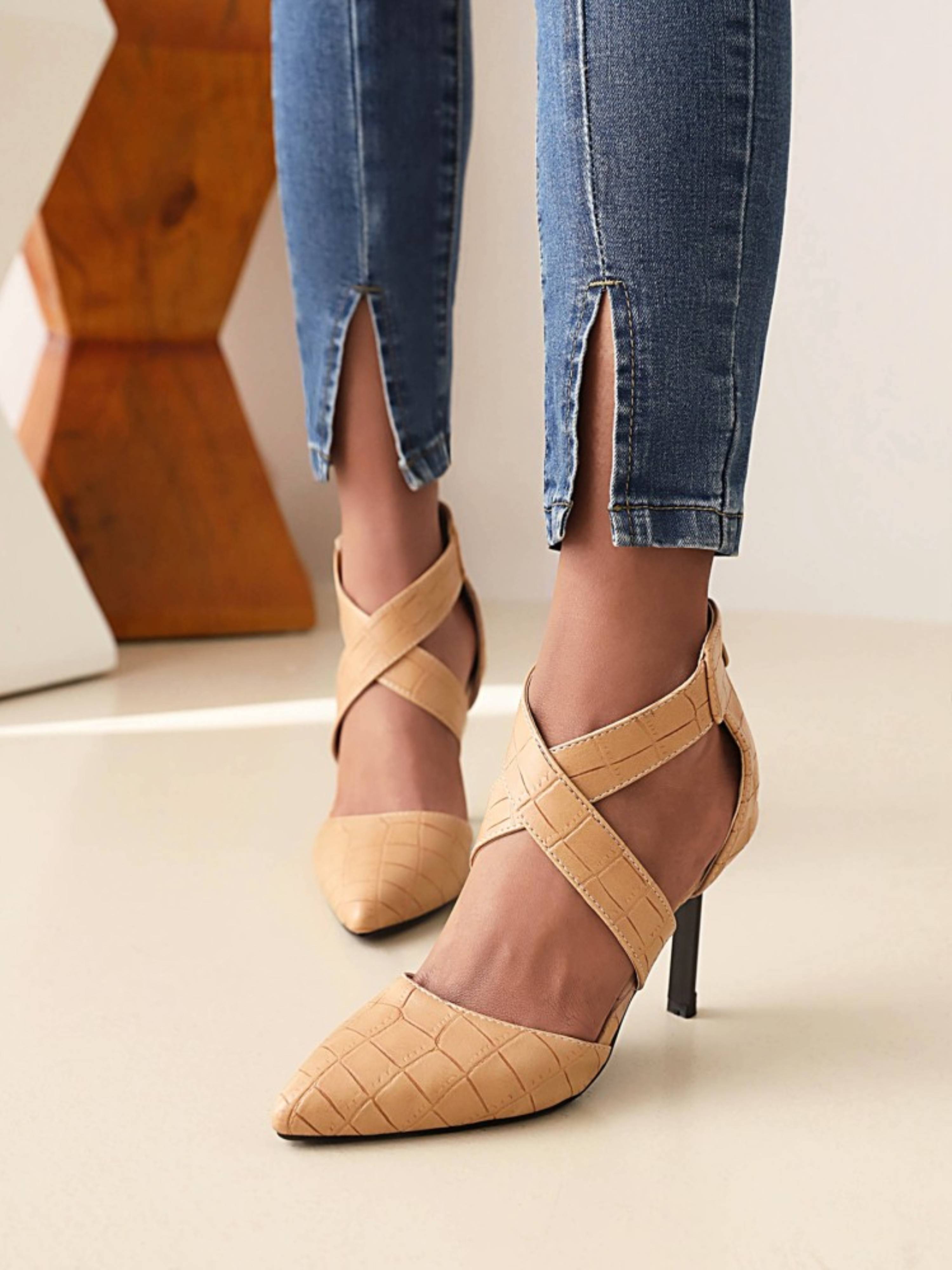 Beige Touch Strappy Sandals for Women with Comfortable Cushioned Insole