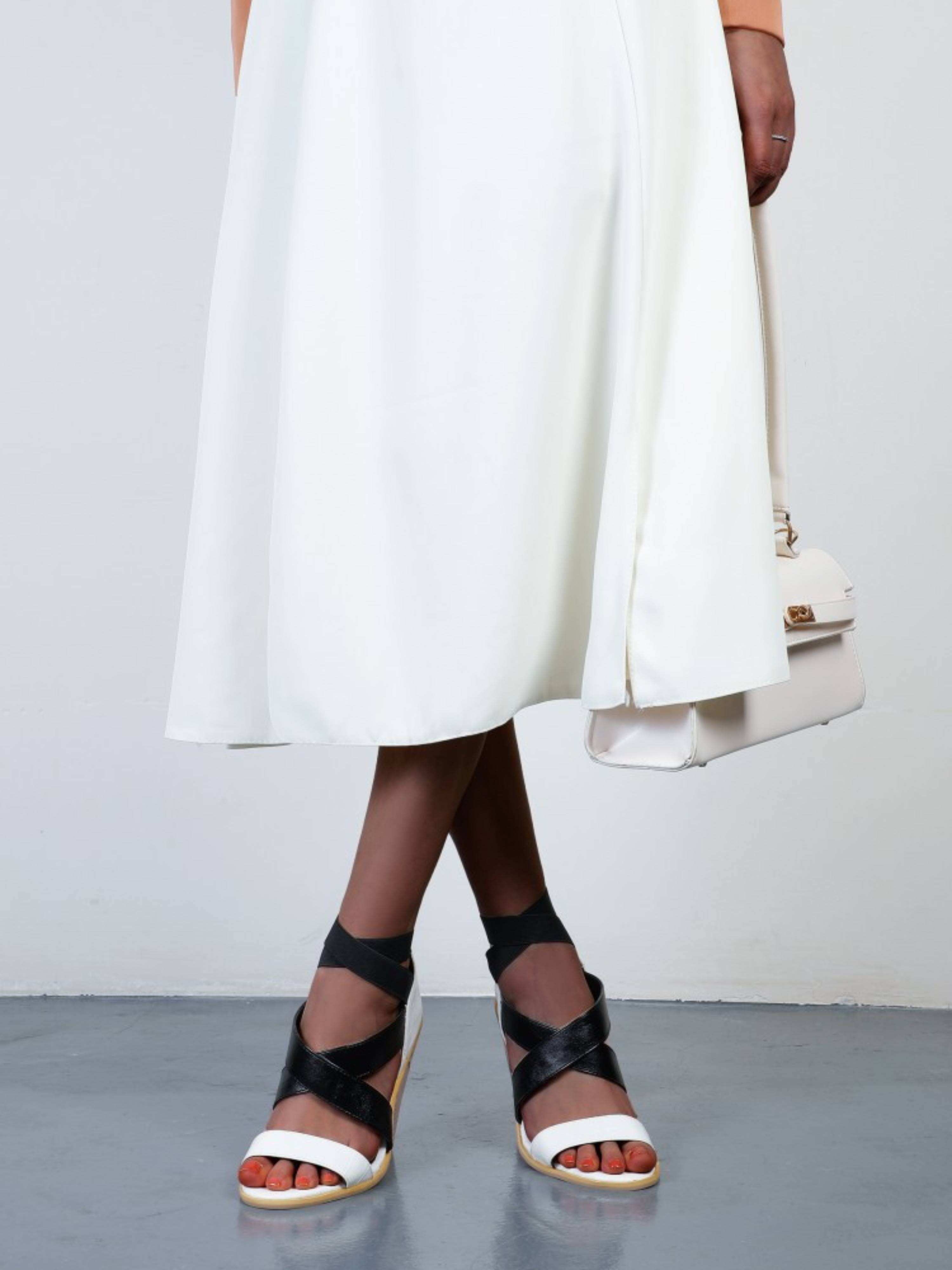 Stylish Two-Tone Open Toe Women's Wedge Sandals