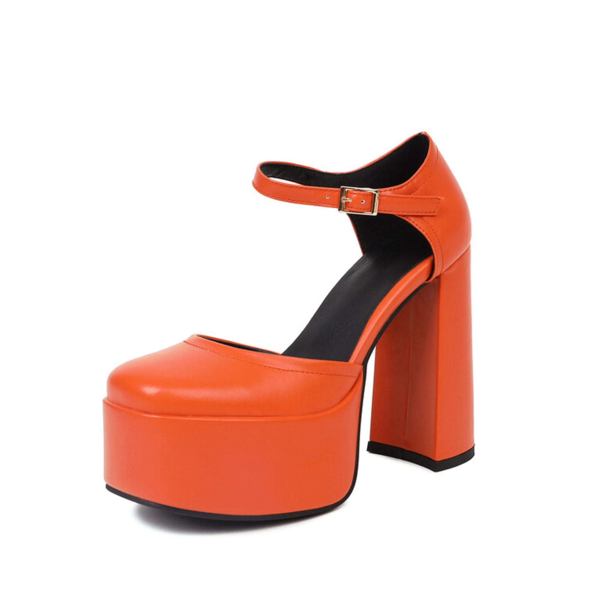 Orange platform shoe