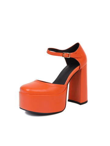 Orange platform shoe
