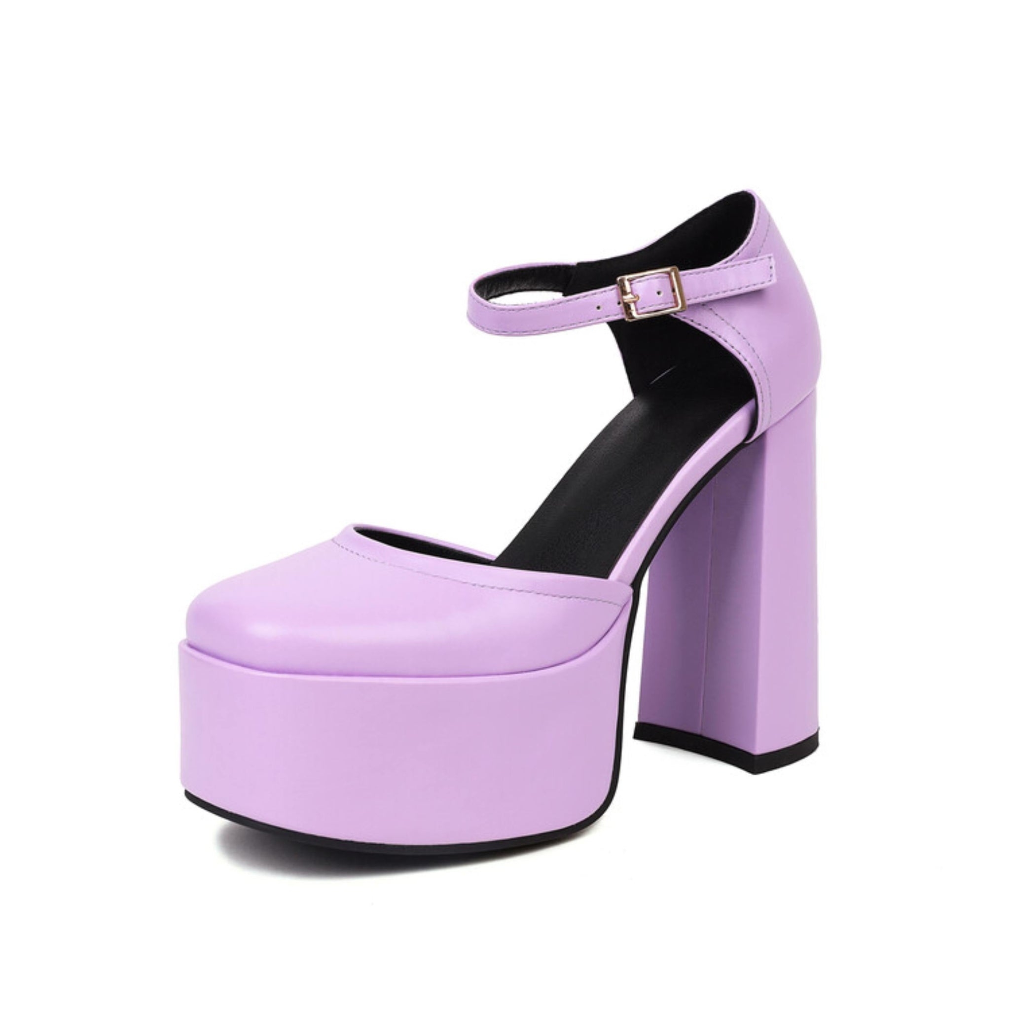 Purple platform high heel shoe