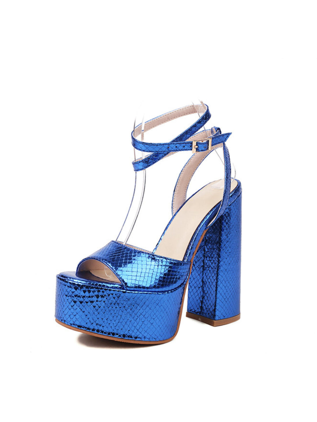 Blue platform sandal