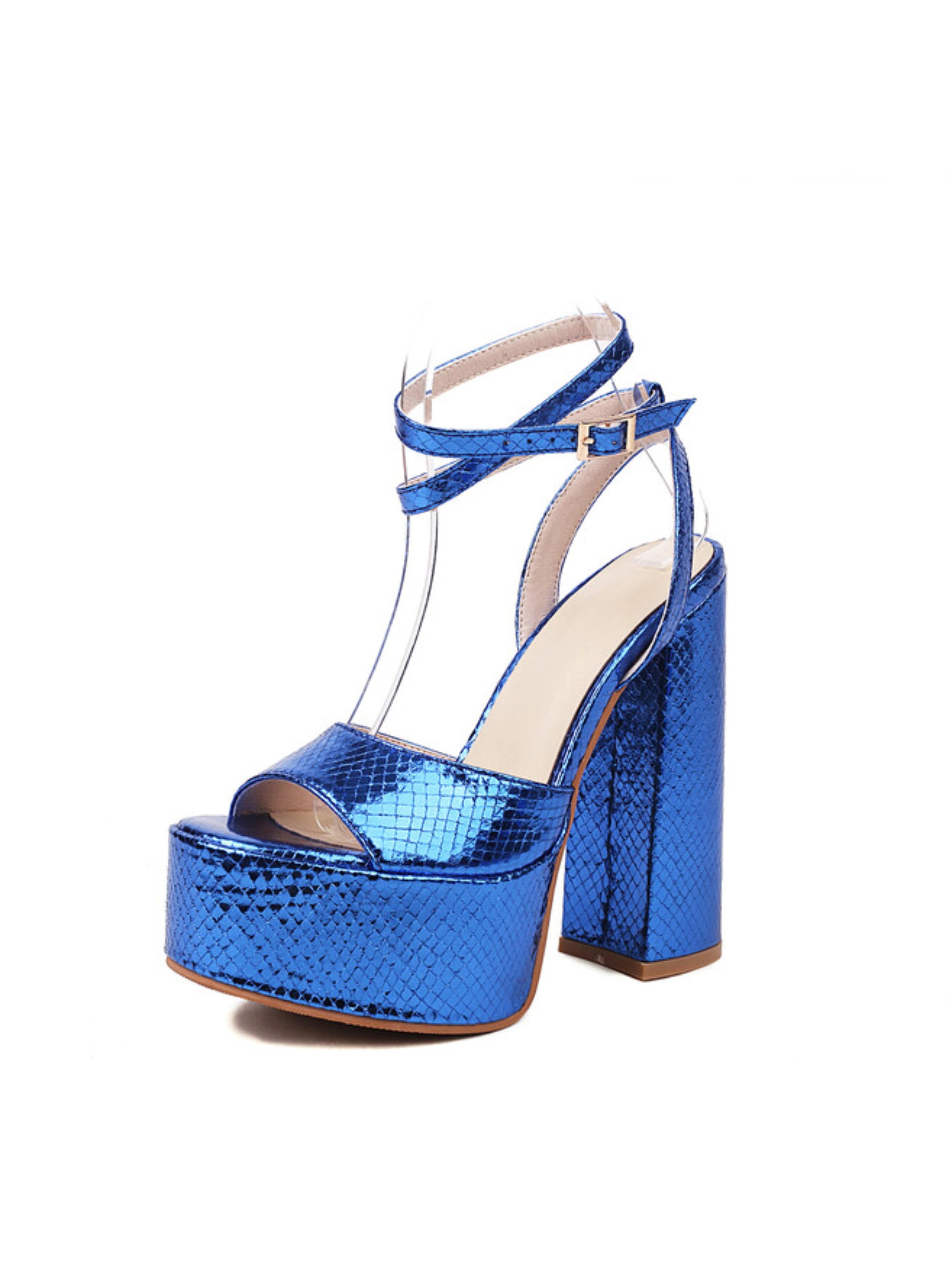 Blue platform sandal
