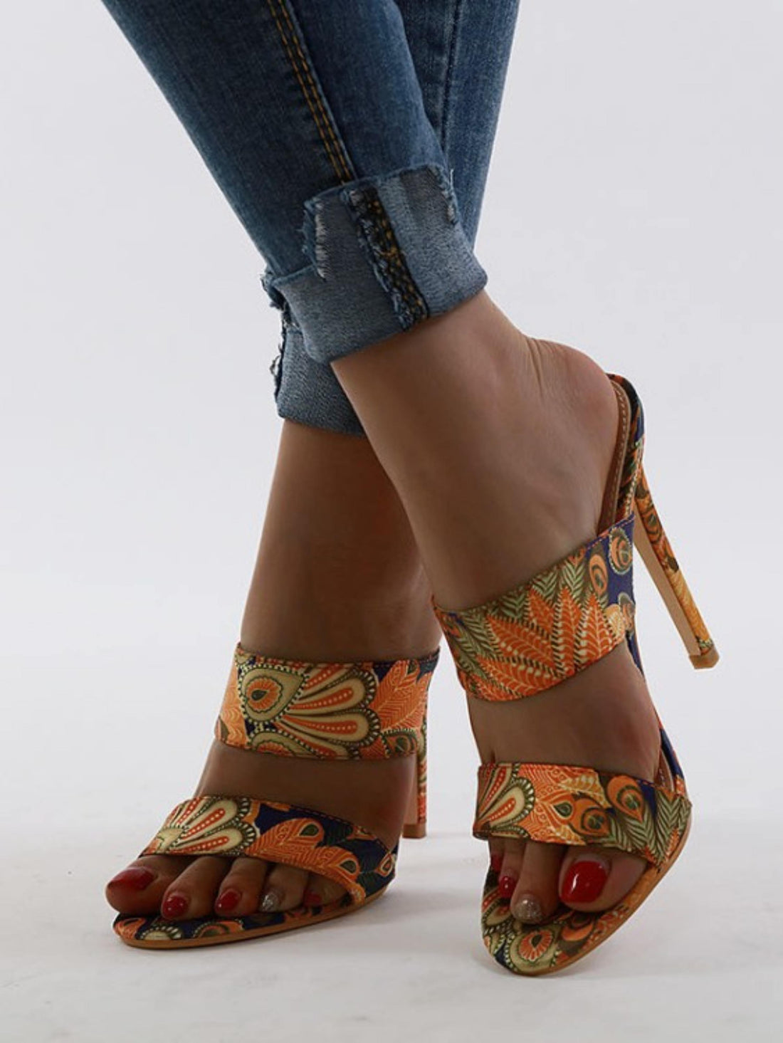 Cultural Charm Stiletto Heel Sandals for Women