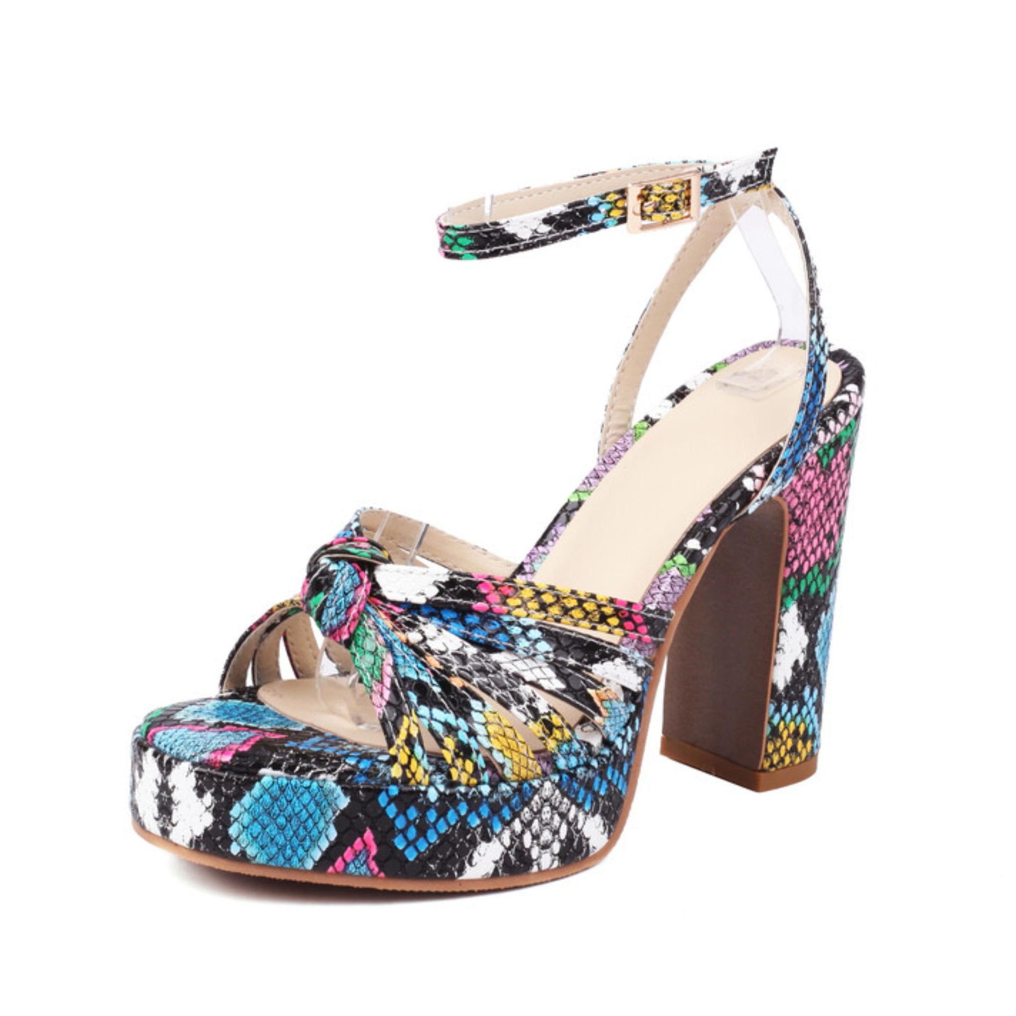 Multicolored platform sandal