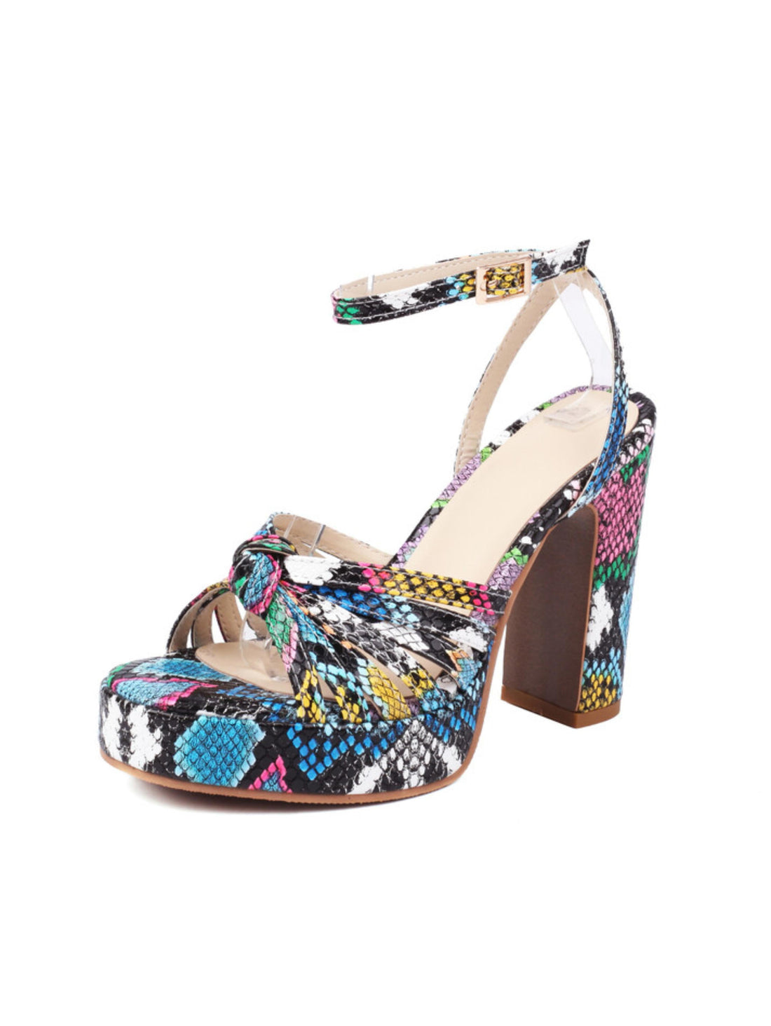 Multicolored platform sandal