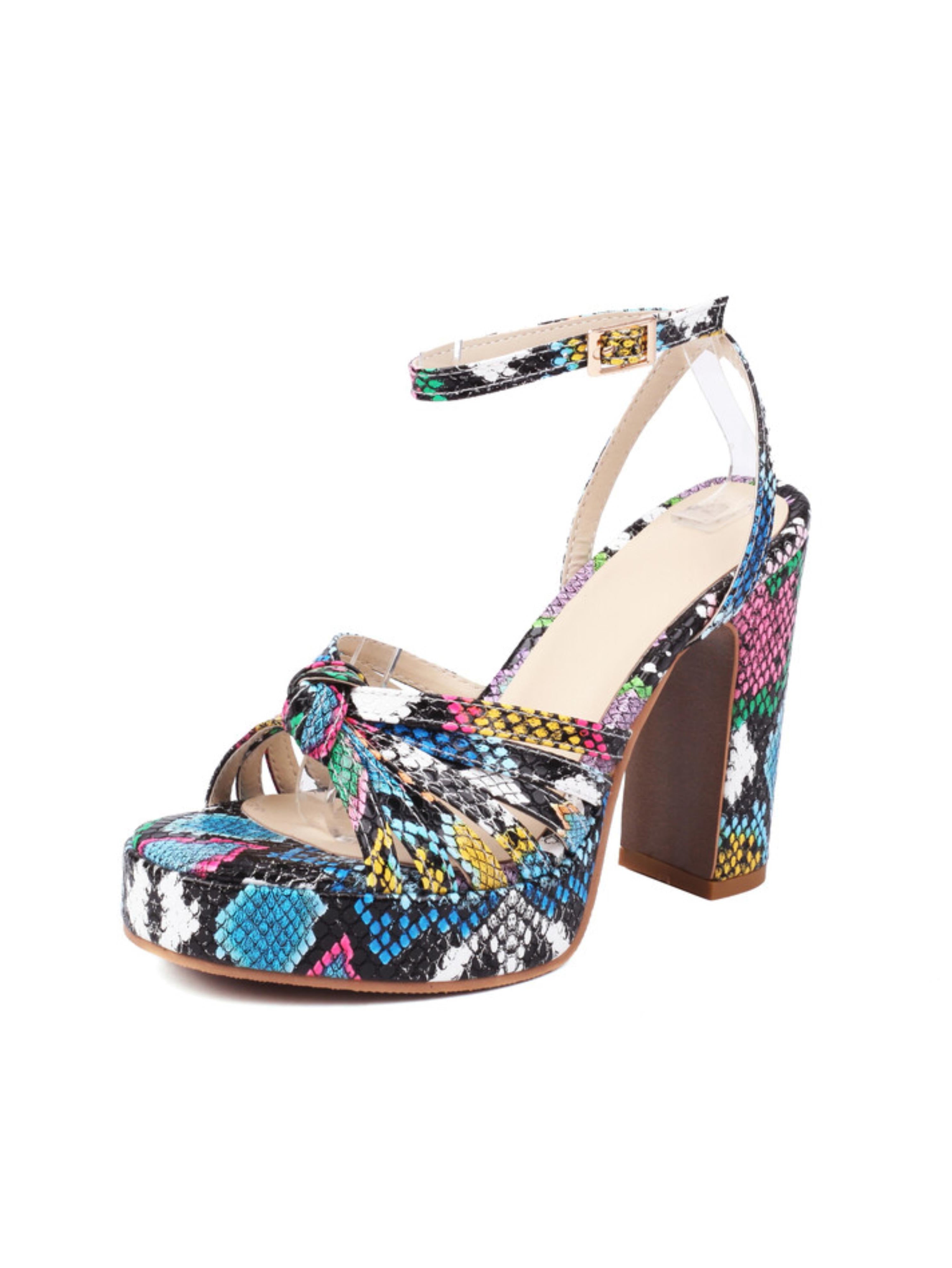 Multicolored platform sandal