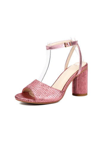 Pink high-heeled sandal