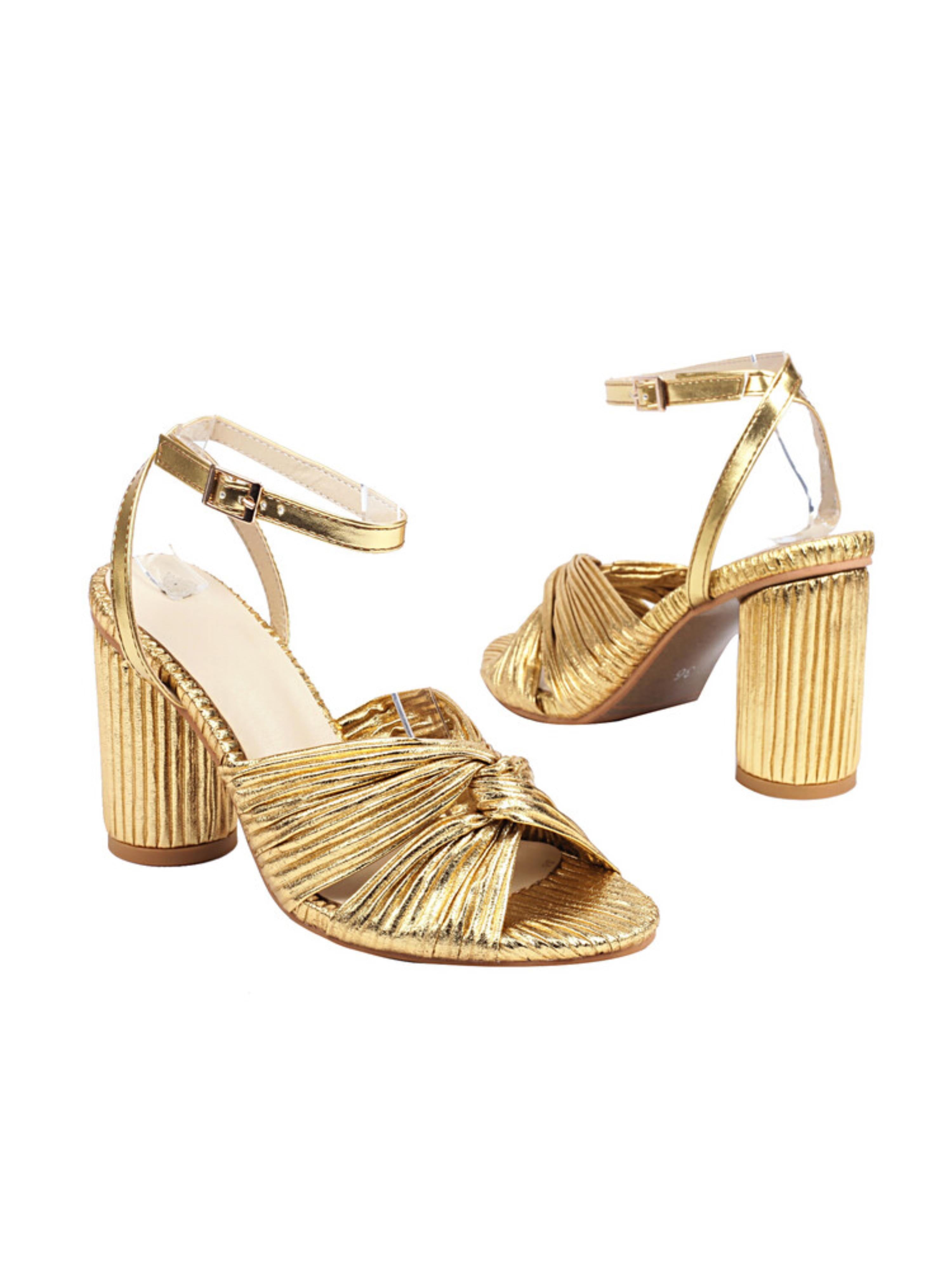 Knotted Cross-Strap Chunky Sandals for Women