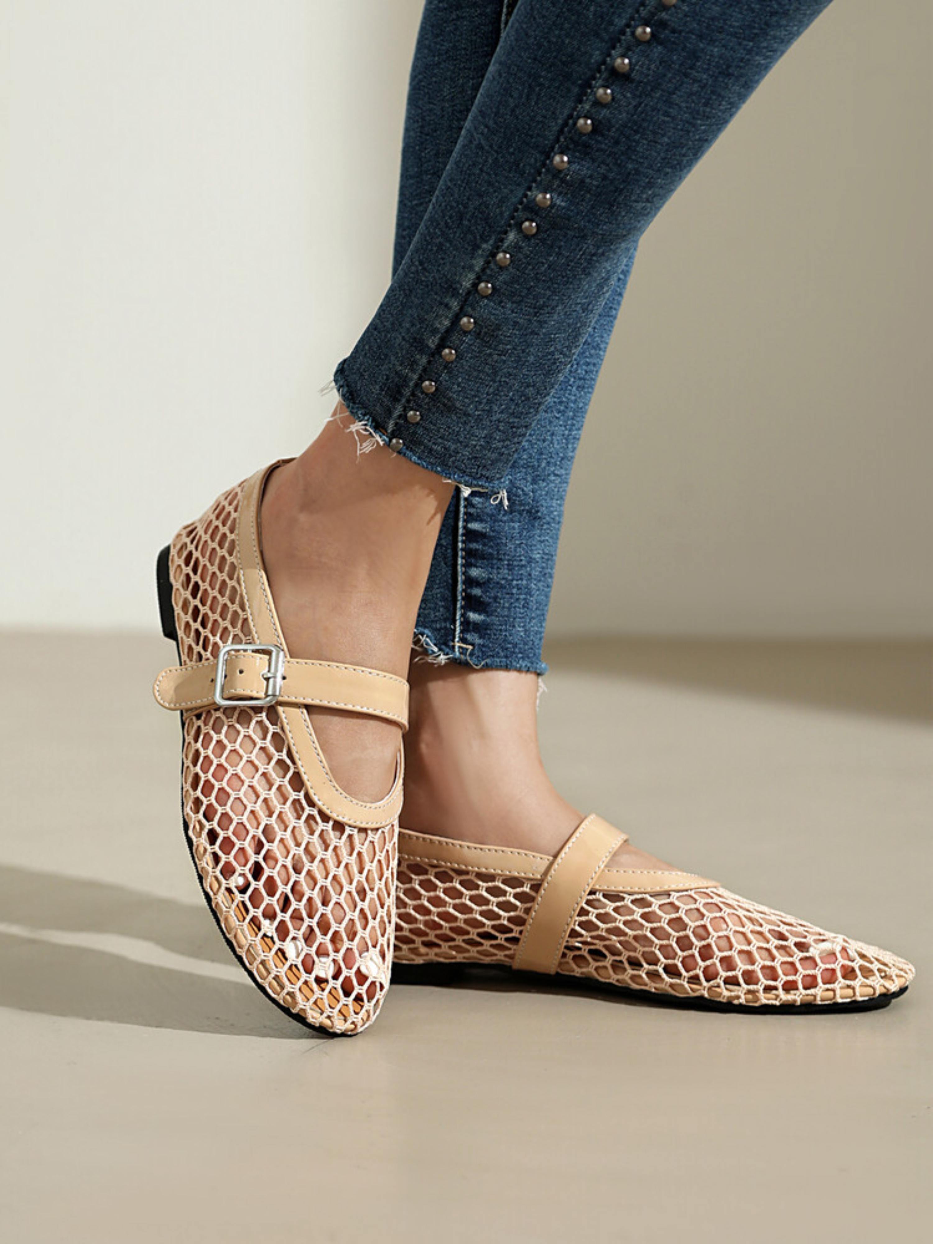 Fashion-Forward Transparent Fishnet Strappy Sandals for Women