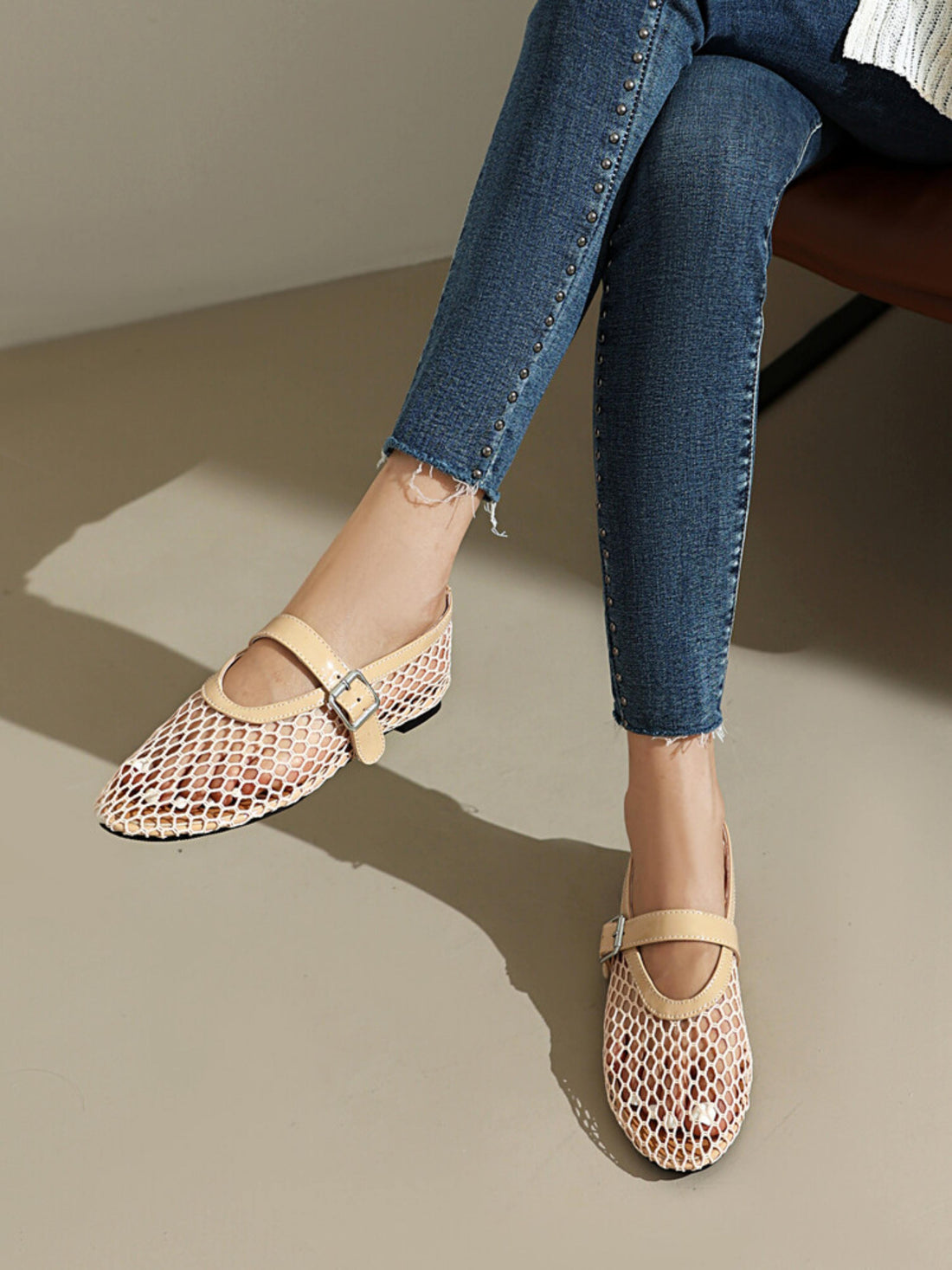 Fashion-Forward Transparent Fishnet Strappy Sandals for Women