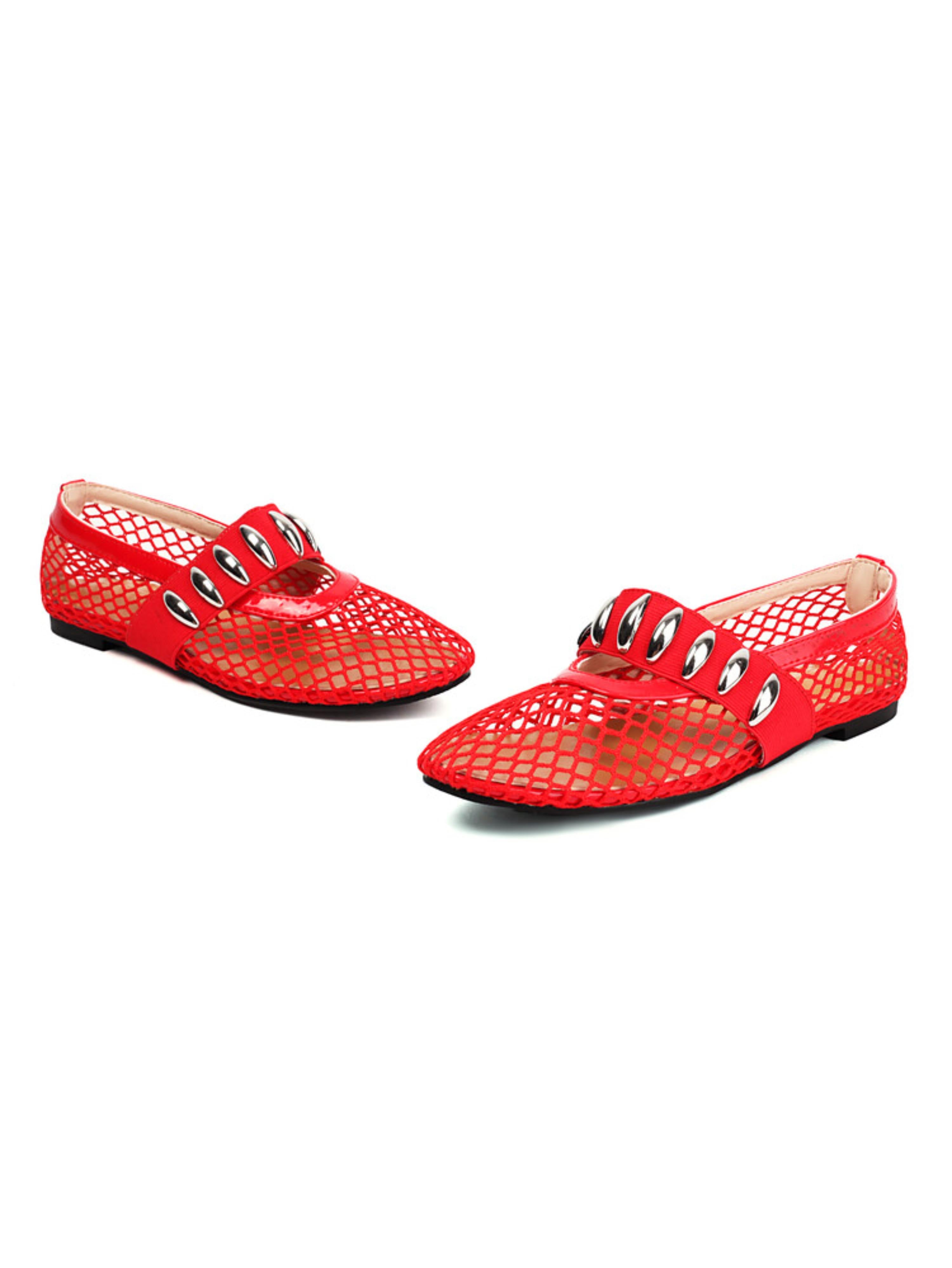 Crimson Charm Slip-On Flat Sandals Women