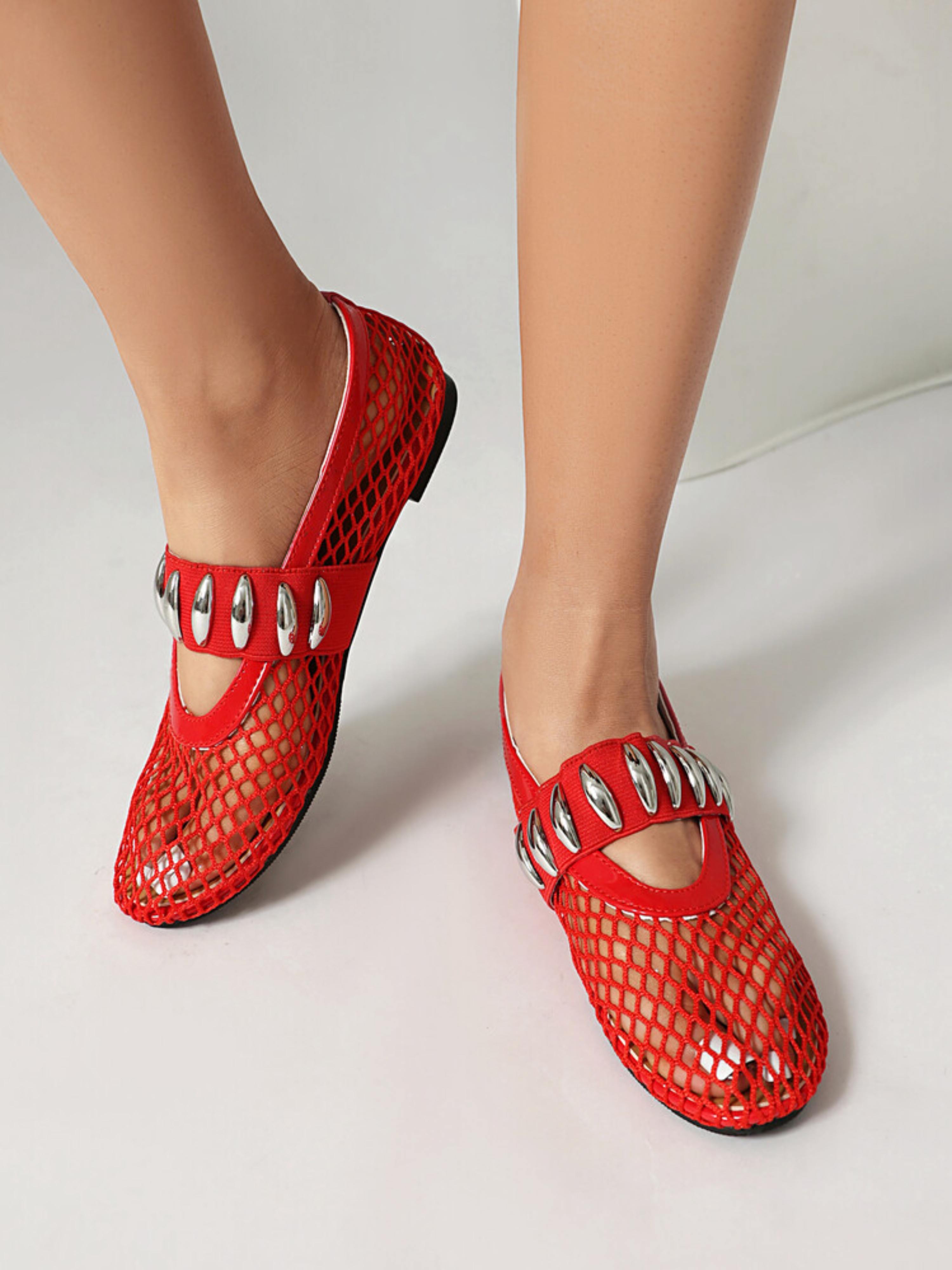 Crimson Charm Slip-On Flat Sandals Women