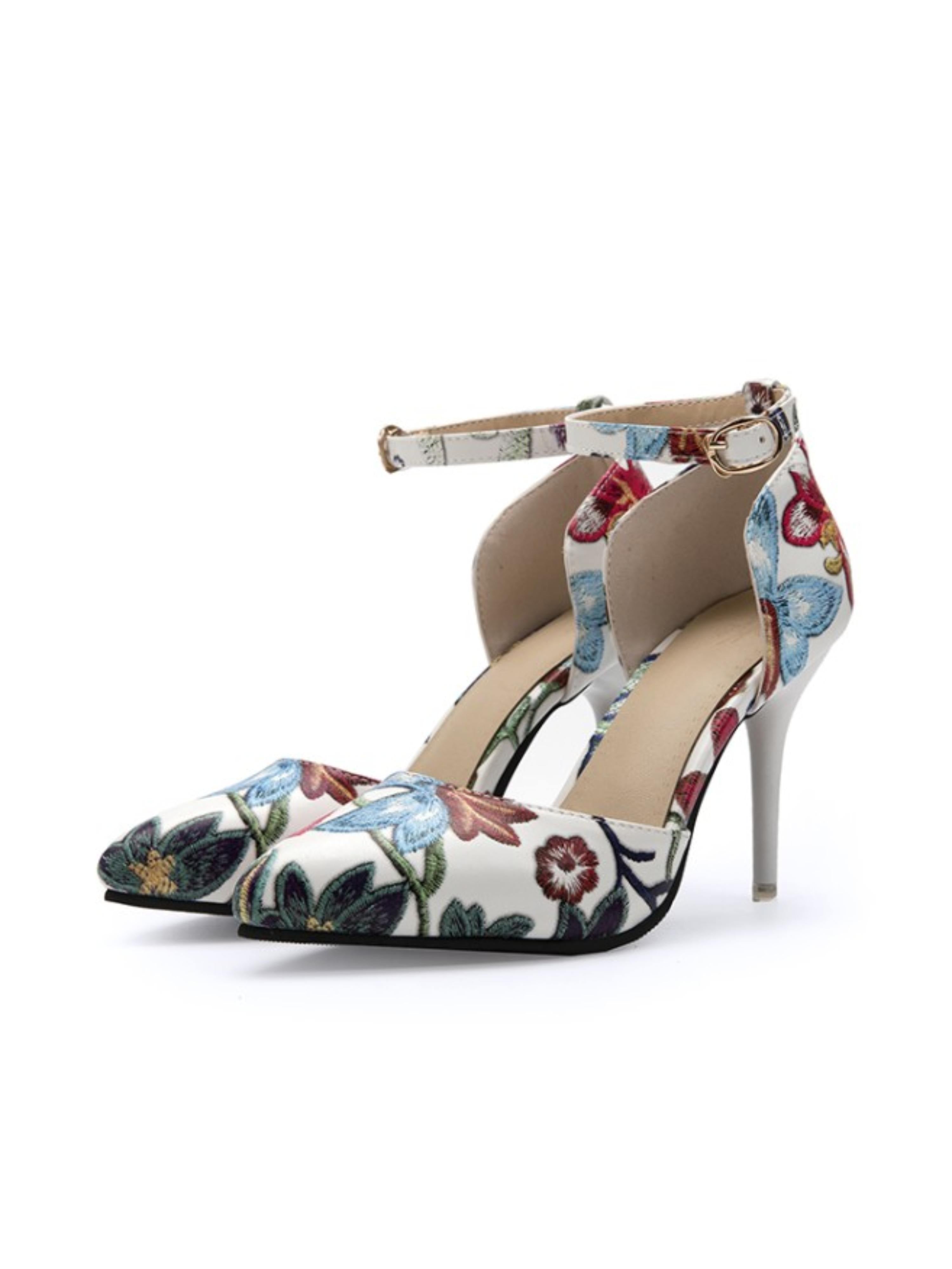 Floral Pointed Toe Dress Sandals for Women