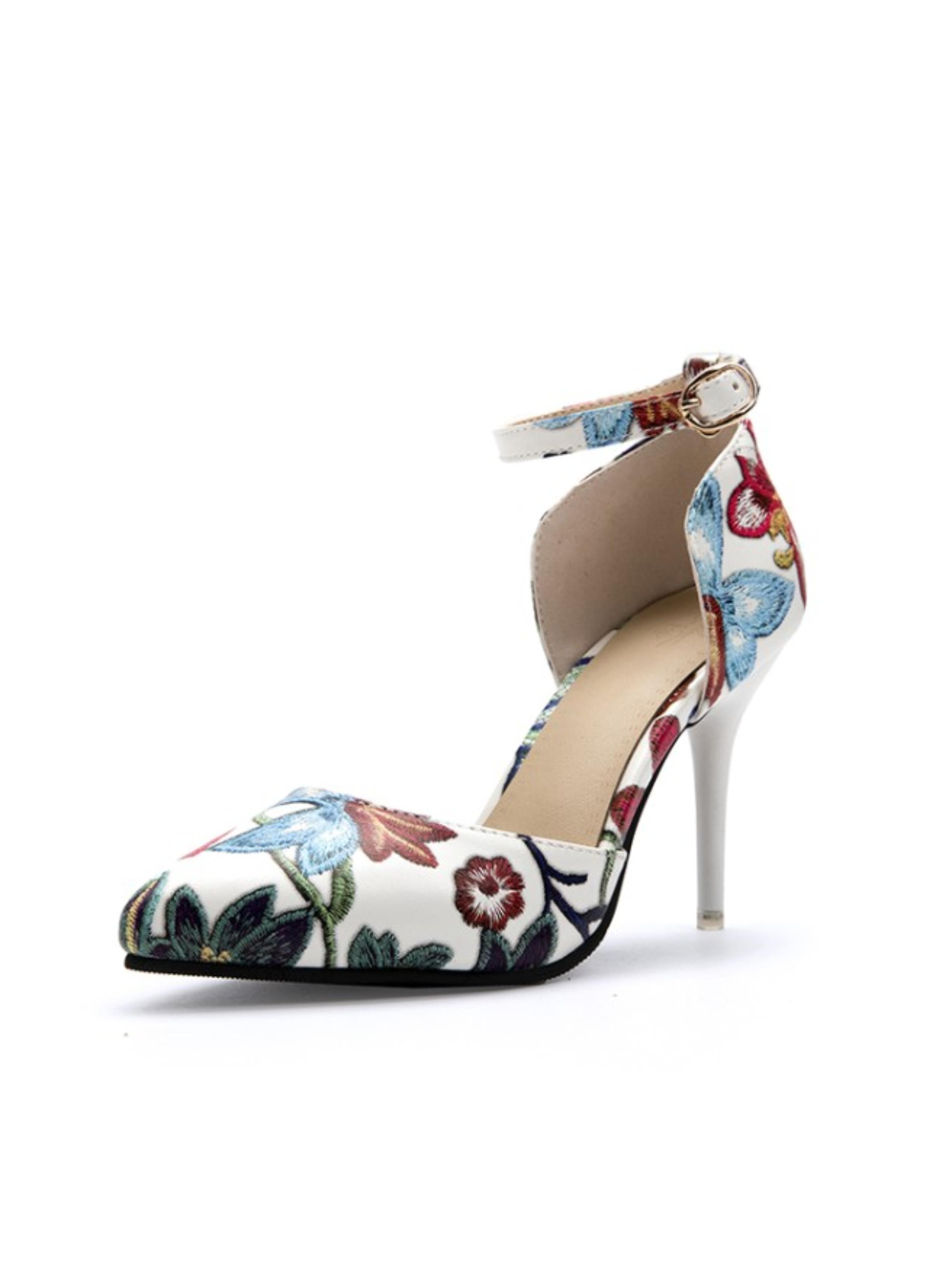 Floral Pointed Toe Dress Sandals for Women