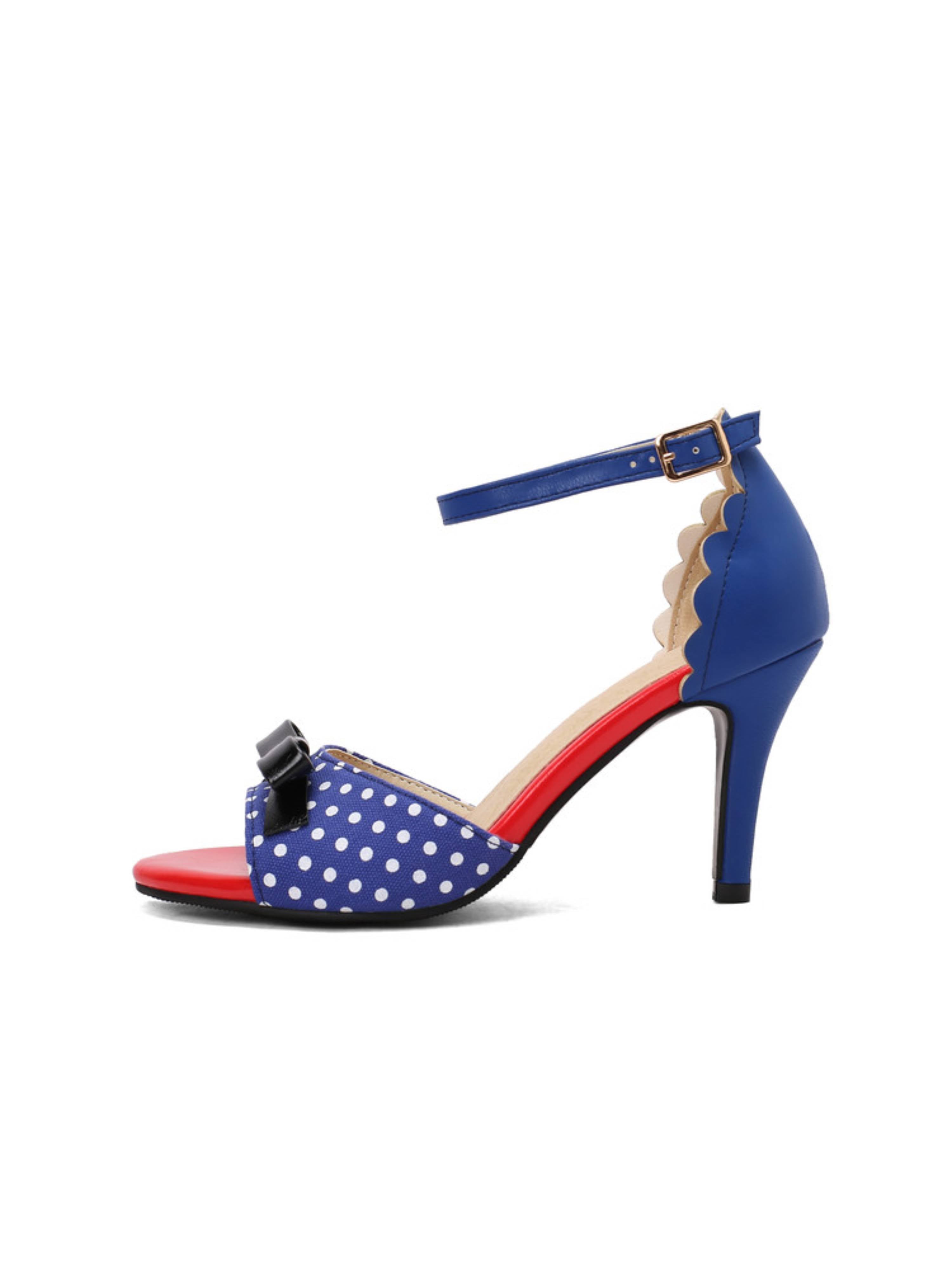 Double Bow Accent Blue Sandals for Women