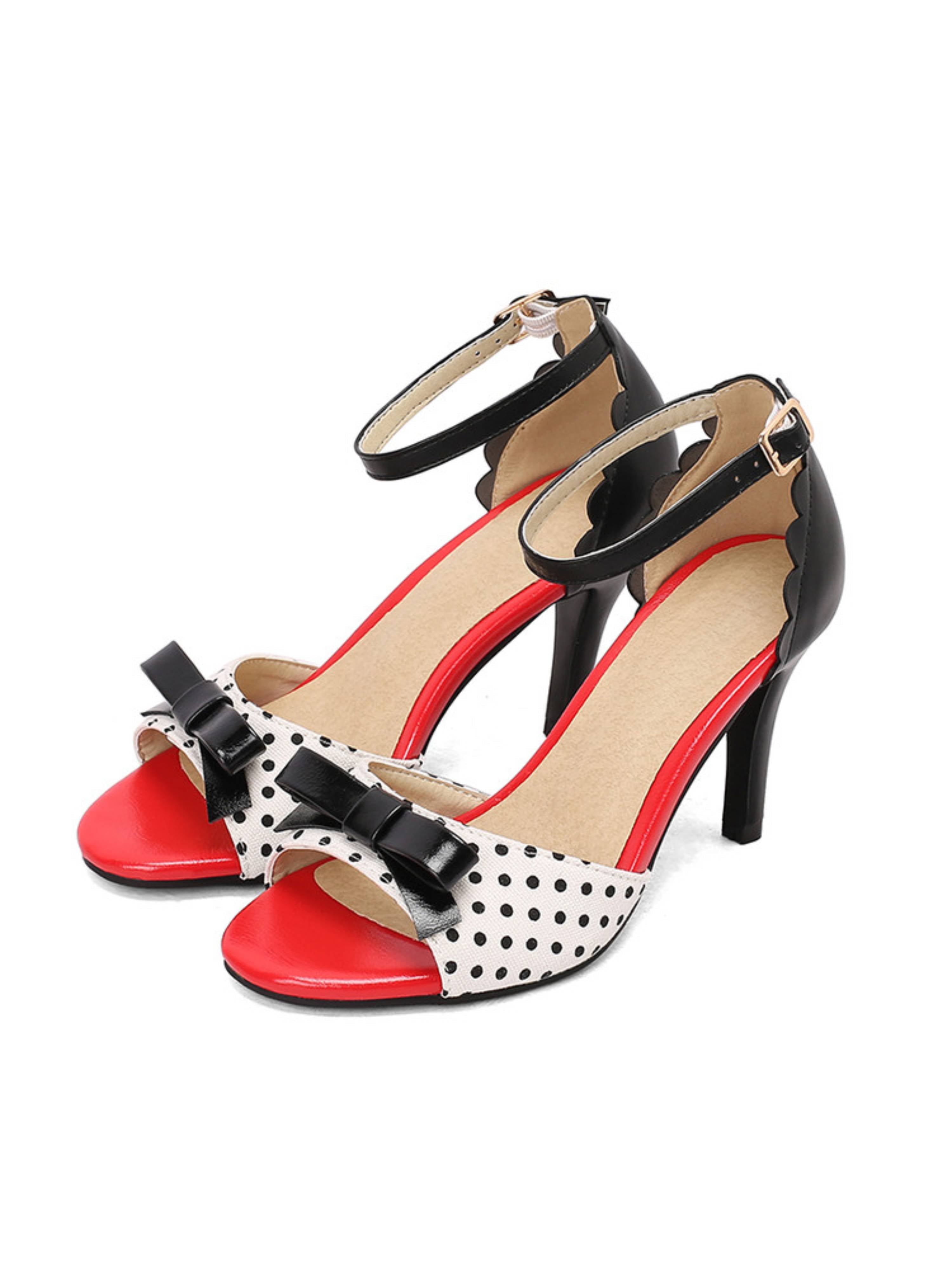 Dot Glam Stiletto White Sandals for Women