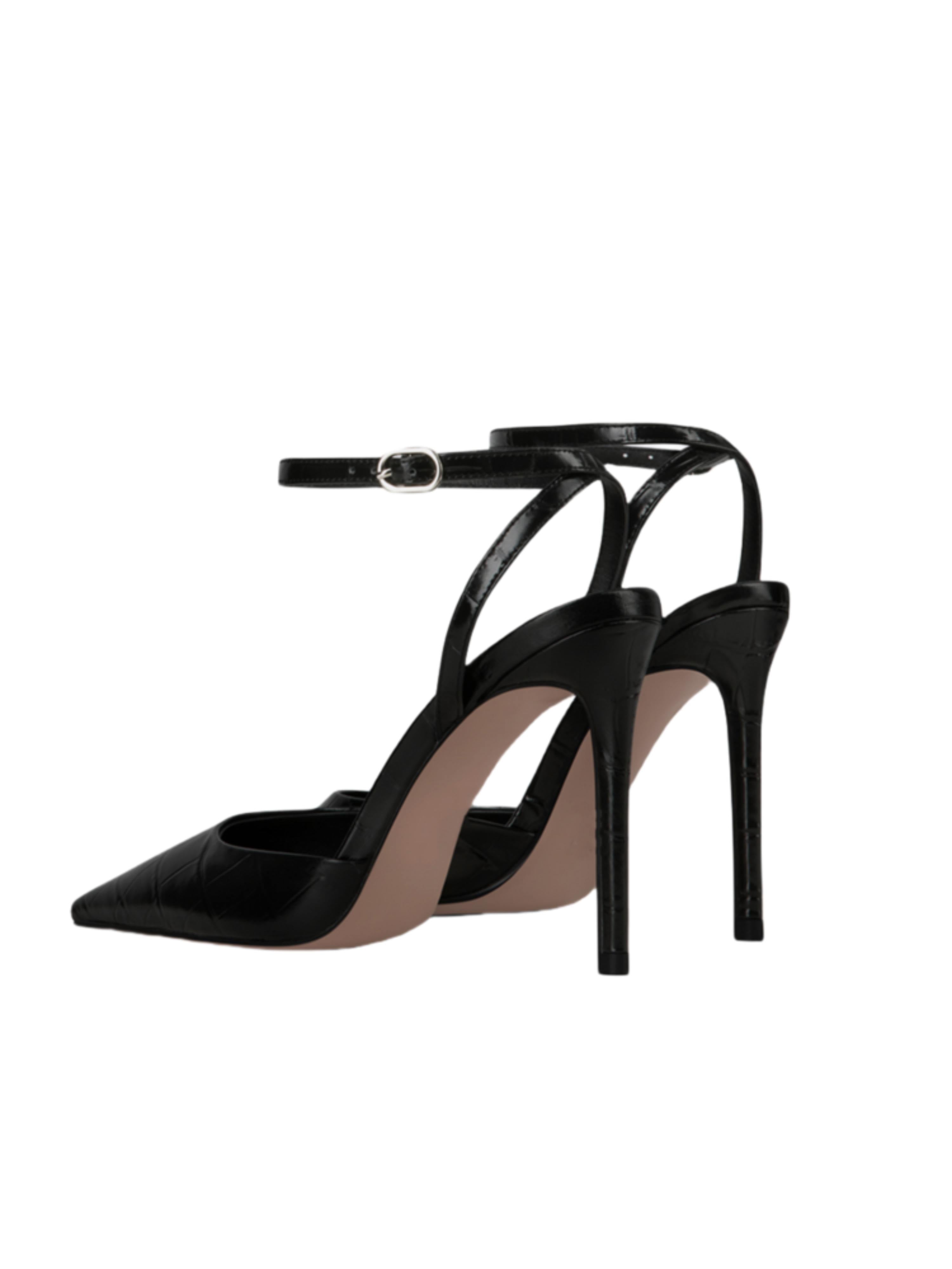 Classic Black Stiletto Heel Sandals for Women