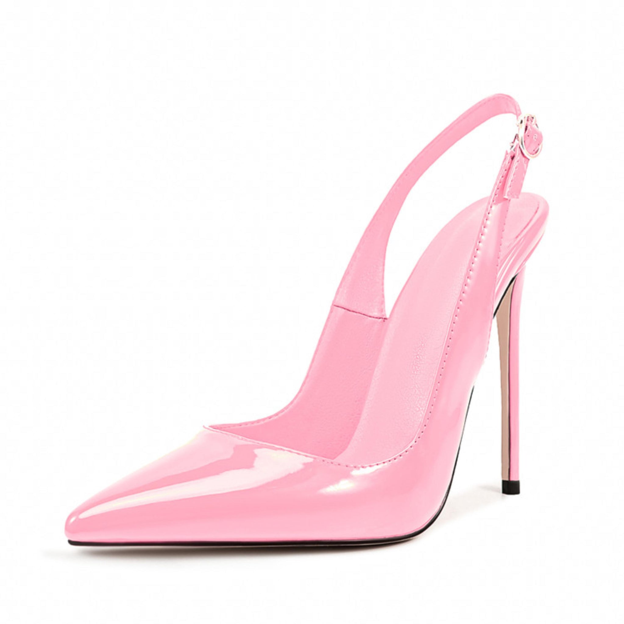 Pink Slingback Stiletto Patent Leather Sandals Women