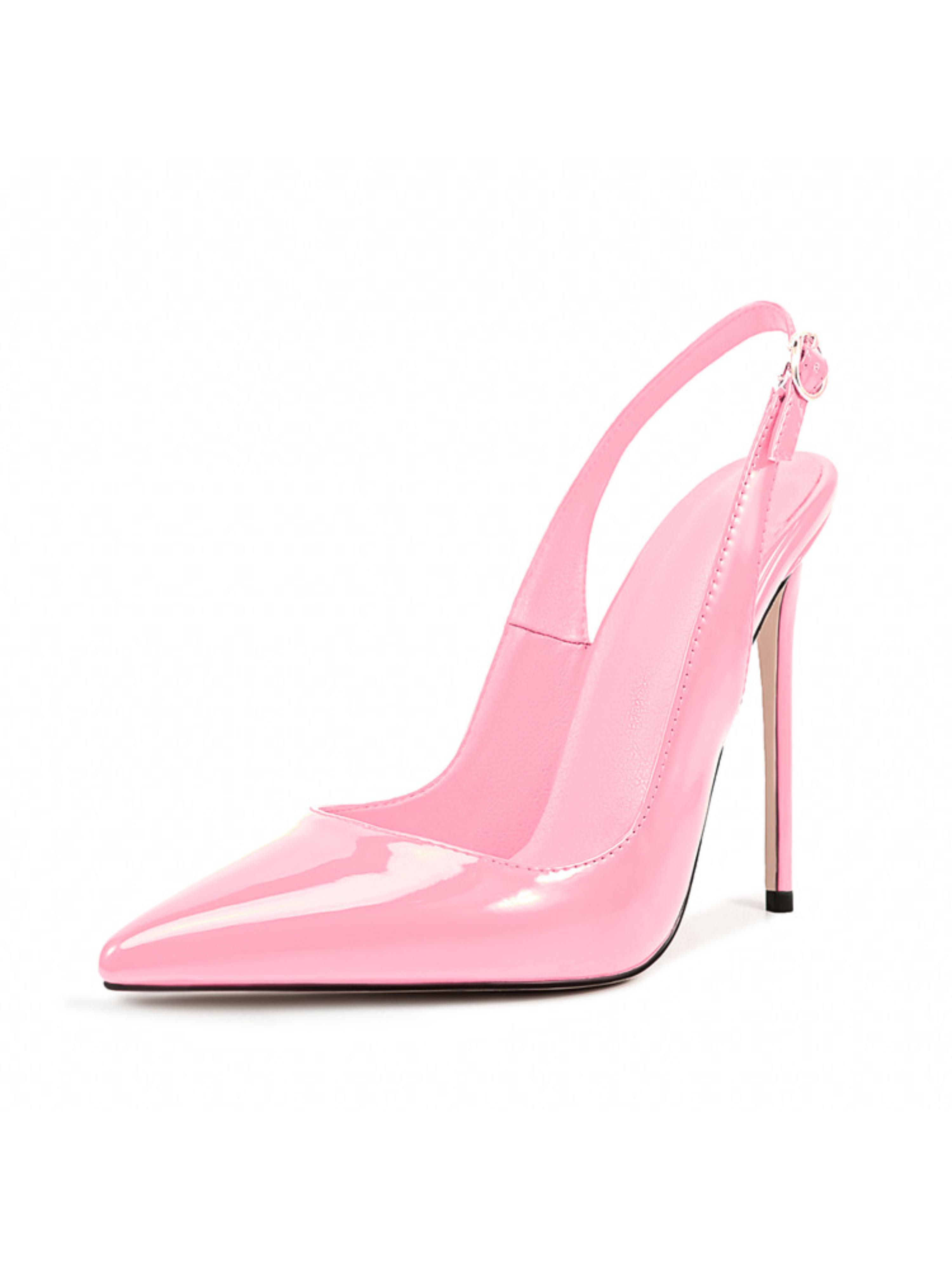 Pink Slingback Stiletto Patent Leather Sandals Women