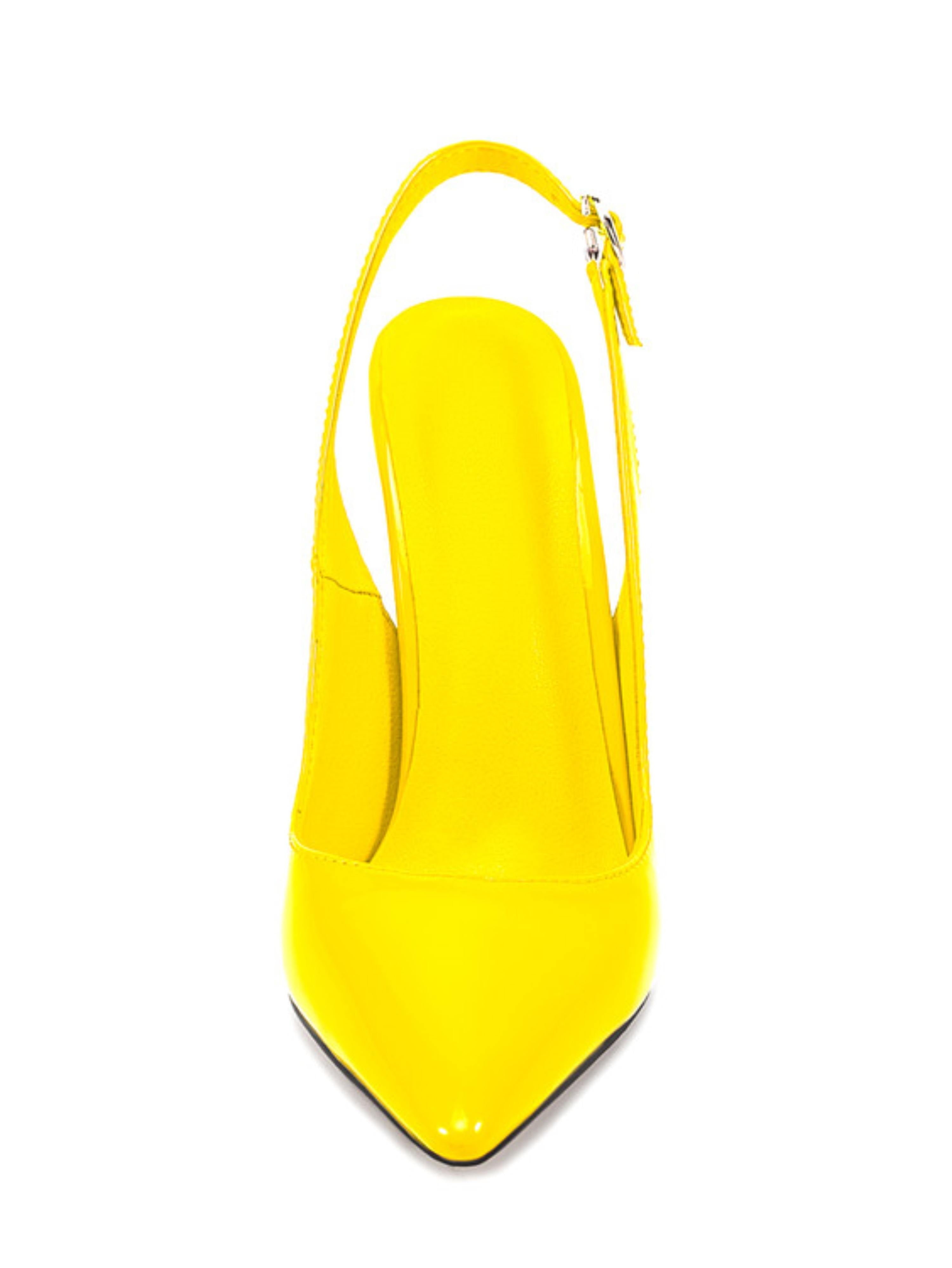 Glossy Slingbacks Yellow Sandals for Women