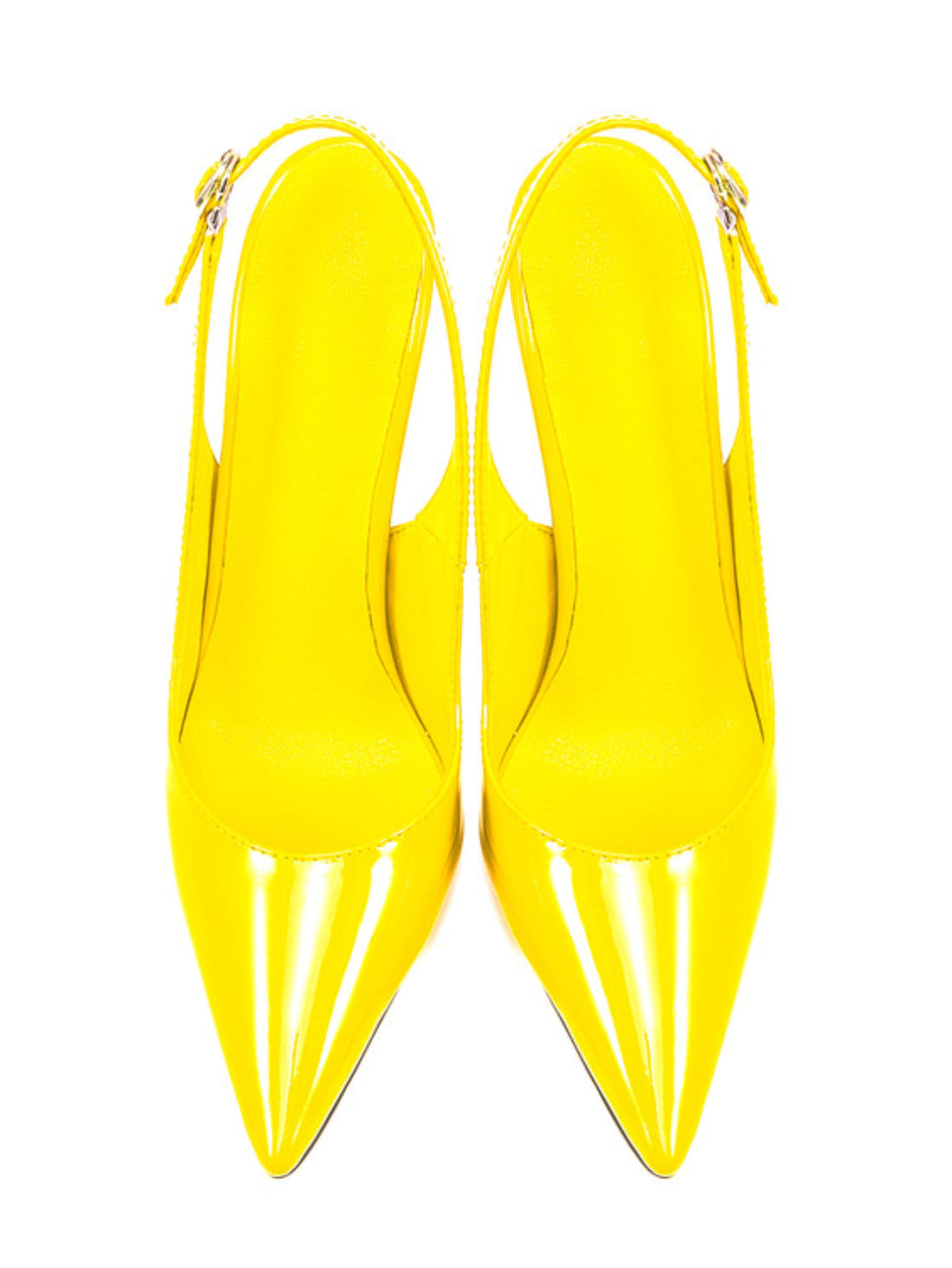 Glossy Slingbacks Yellow Sandals for Women