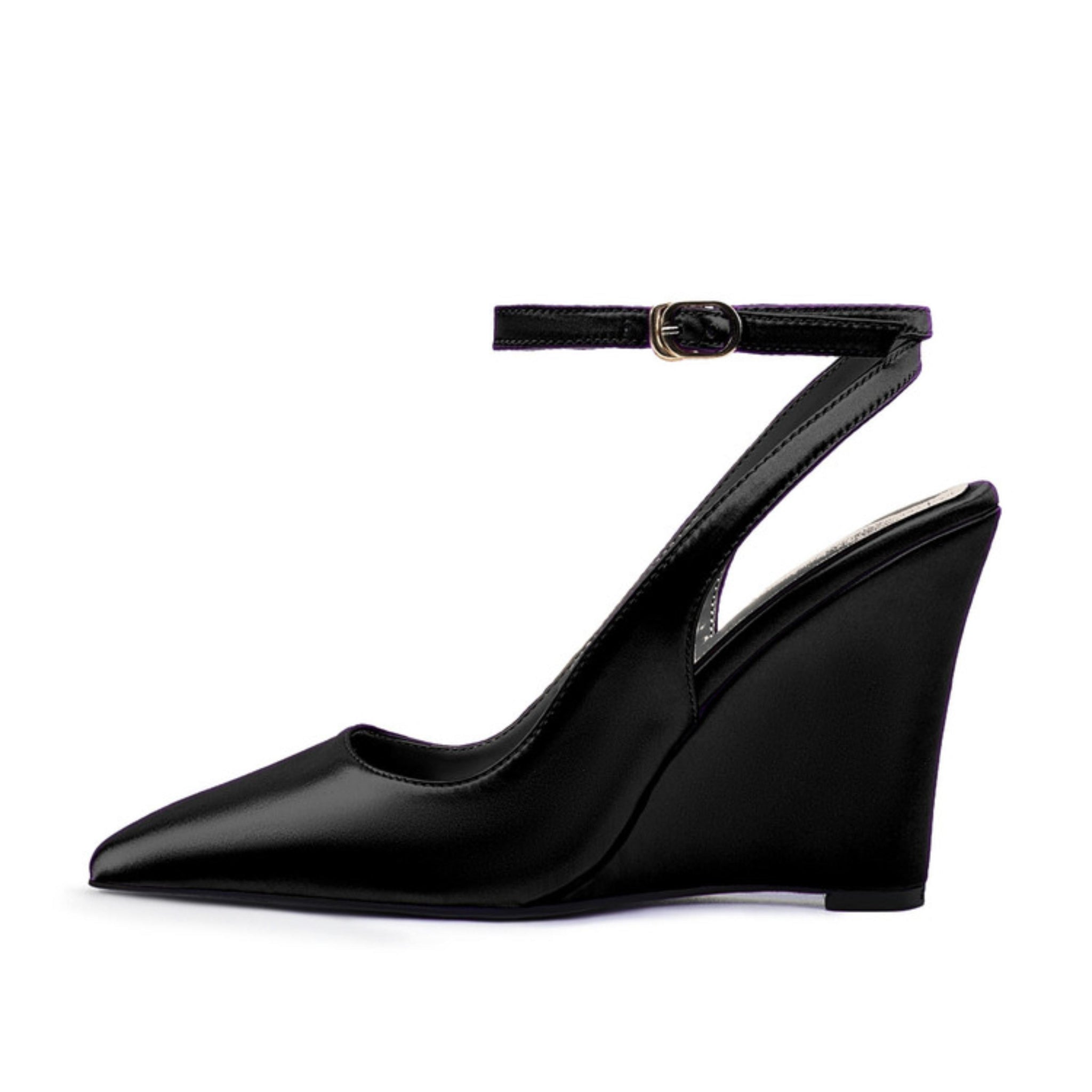 Faux Leather Finish Wedge Sandals Women