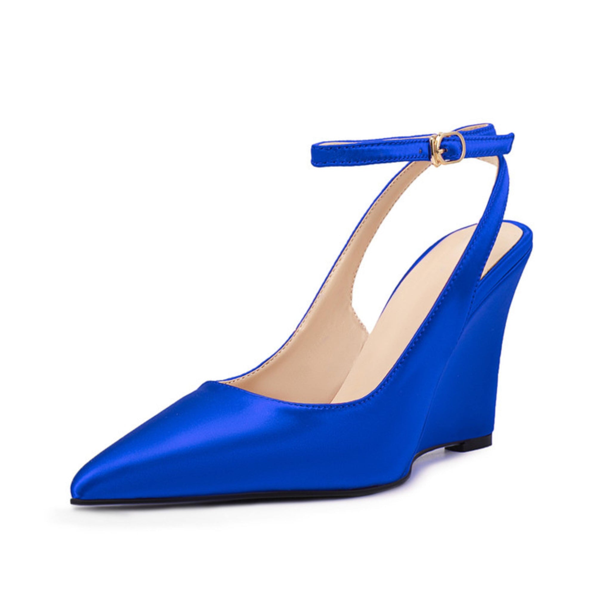 Stunning Blue Satin Finish Heel Sandals for Women