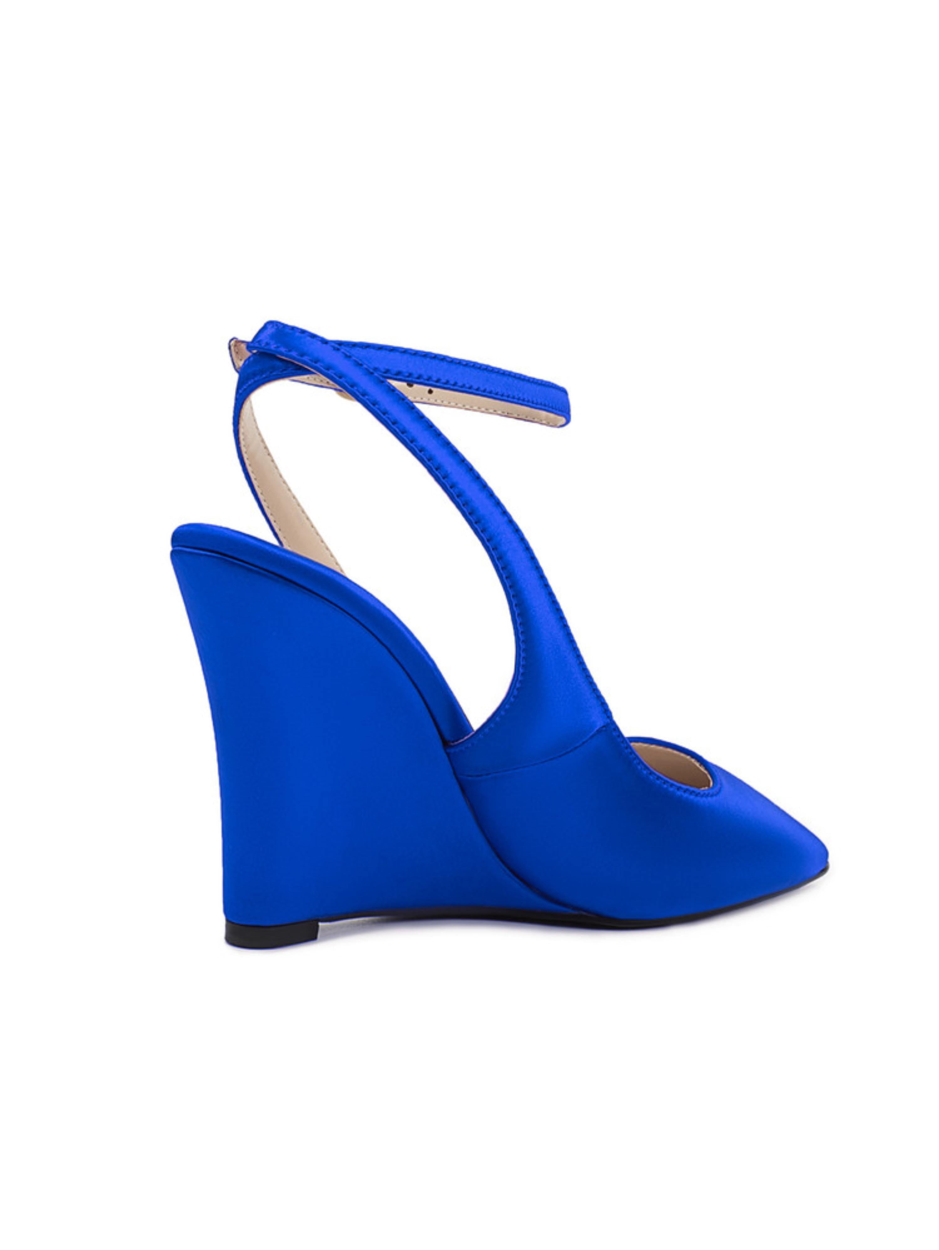 Stunning Blue Satin Finish Heel Sandals for Women