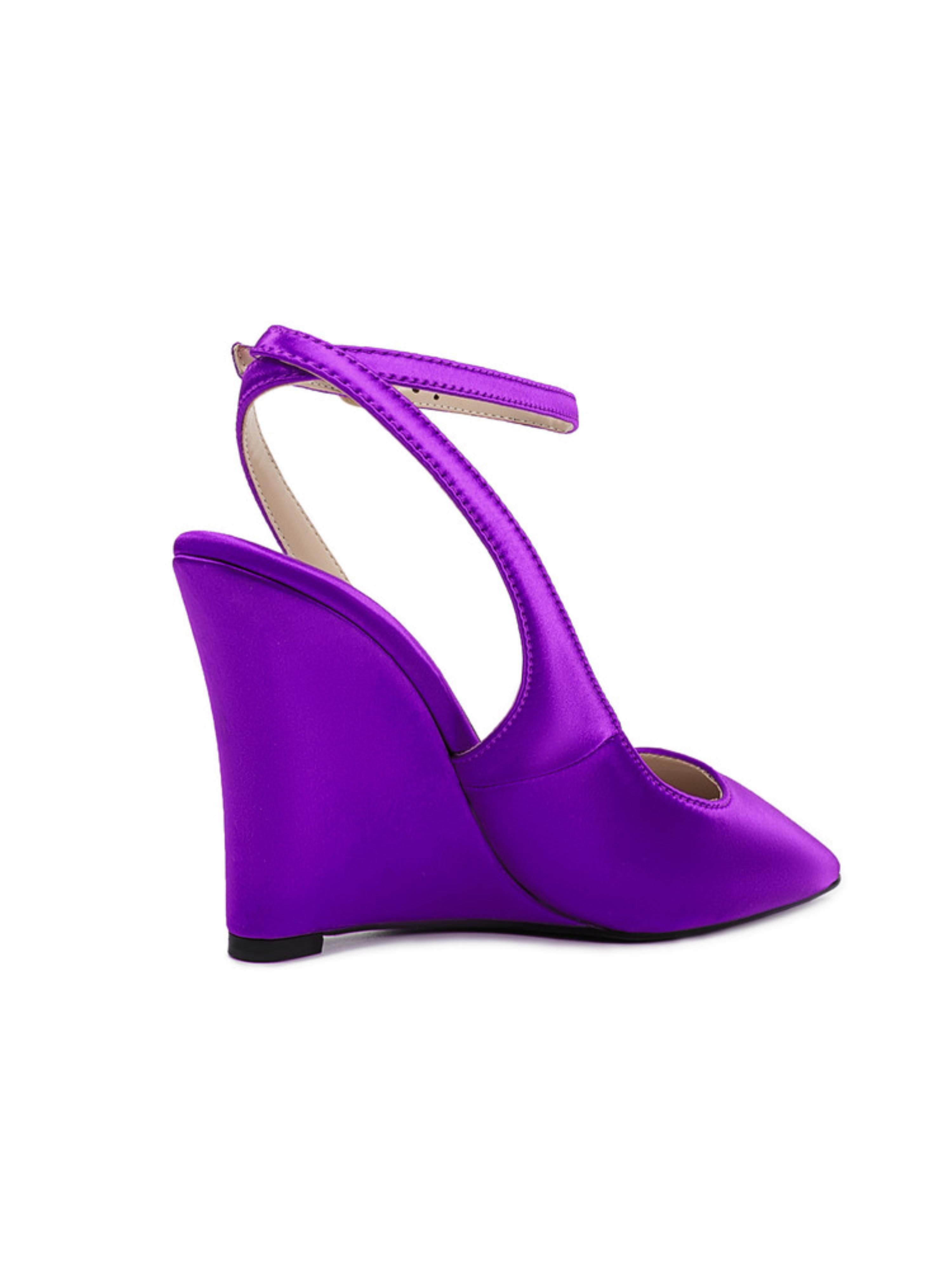 Satin Wedge Slingback Strap & Buckle Women Sandals