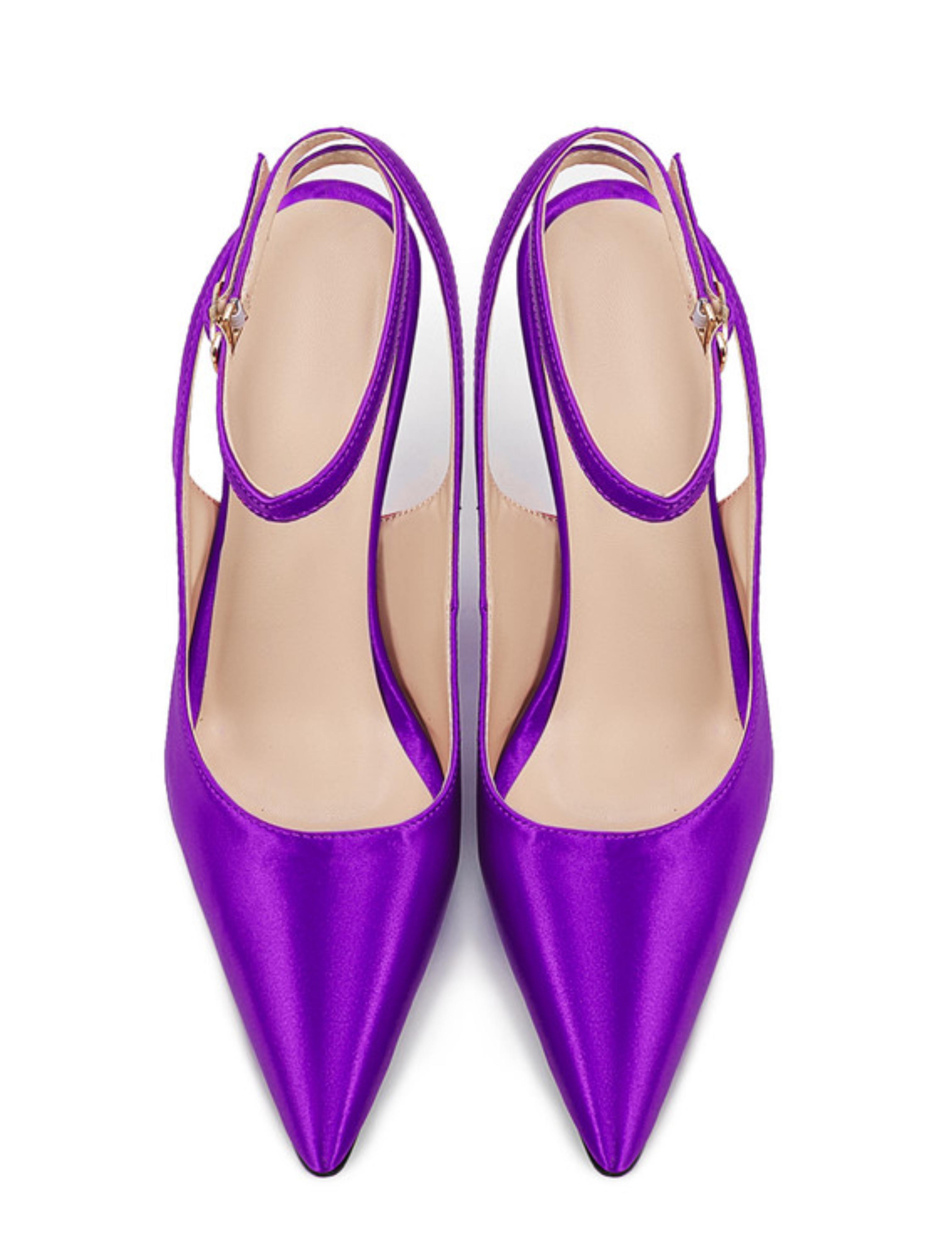 Satin Wedge Slingback Strap & Buckle Women Sandals