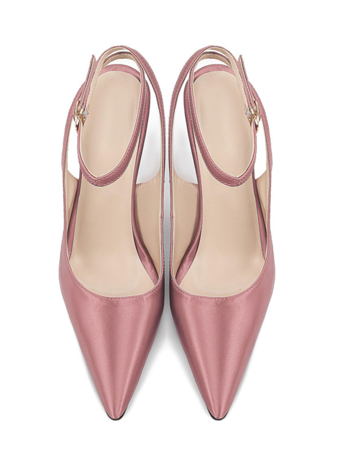 Elegant Pointed Toe Wedge Heels with Ankle Strap Pink Sandals for Women