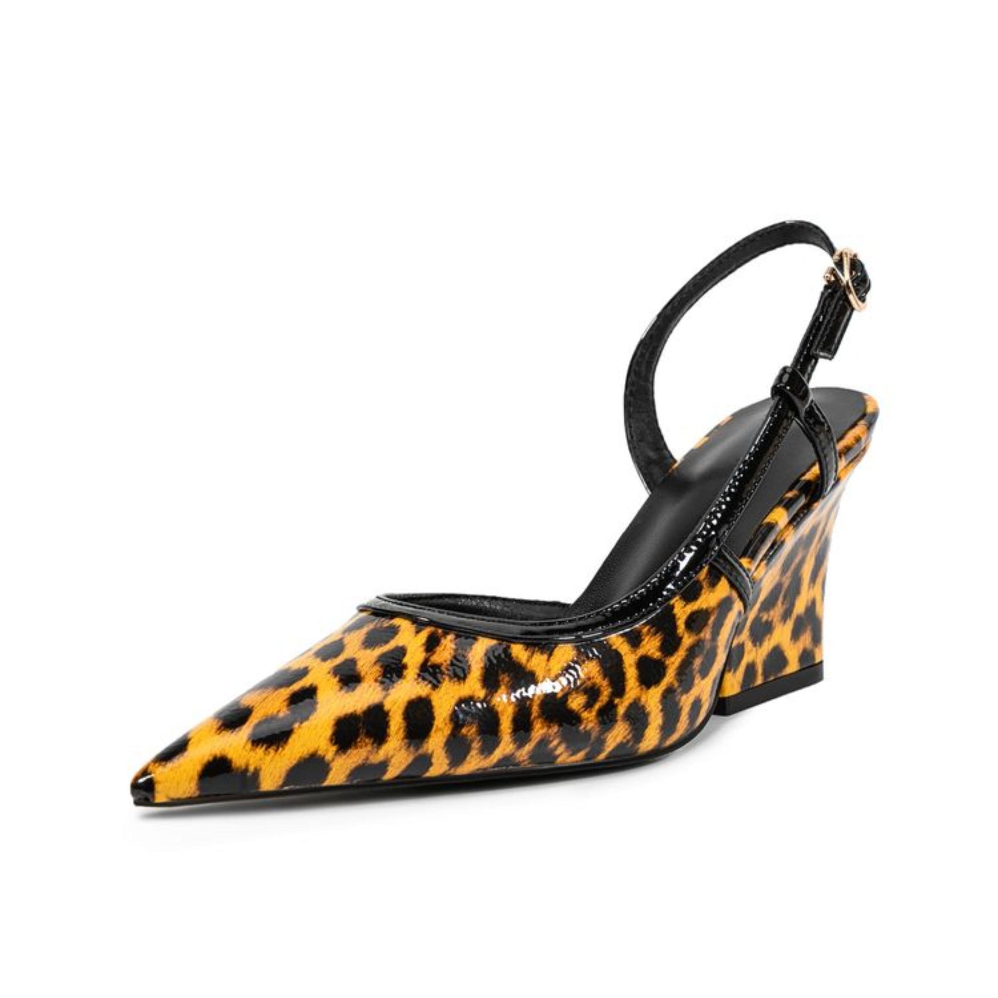 Leopard Print Slingback Women Wedge Sandals