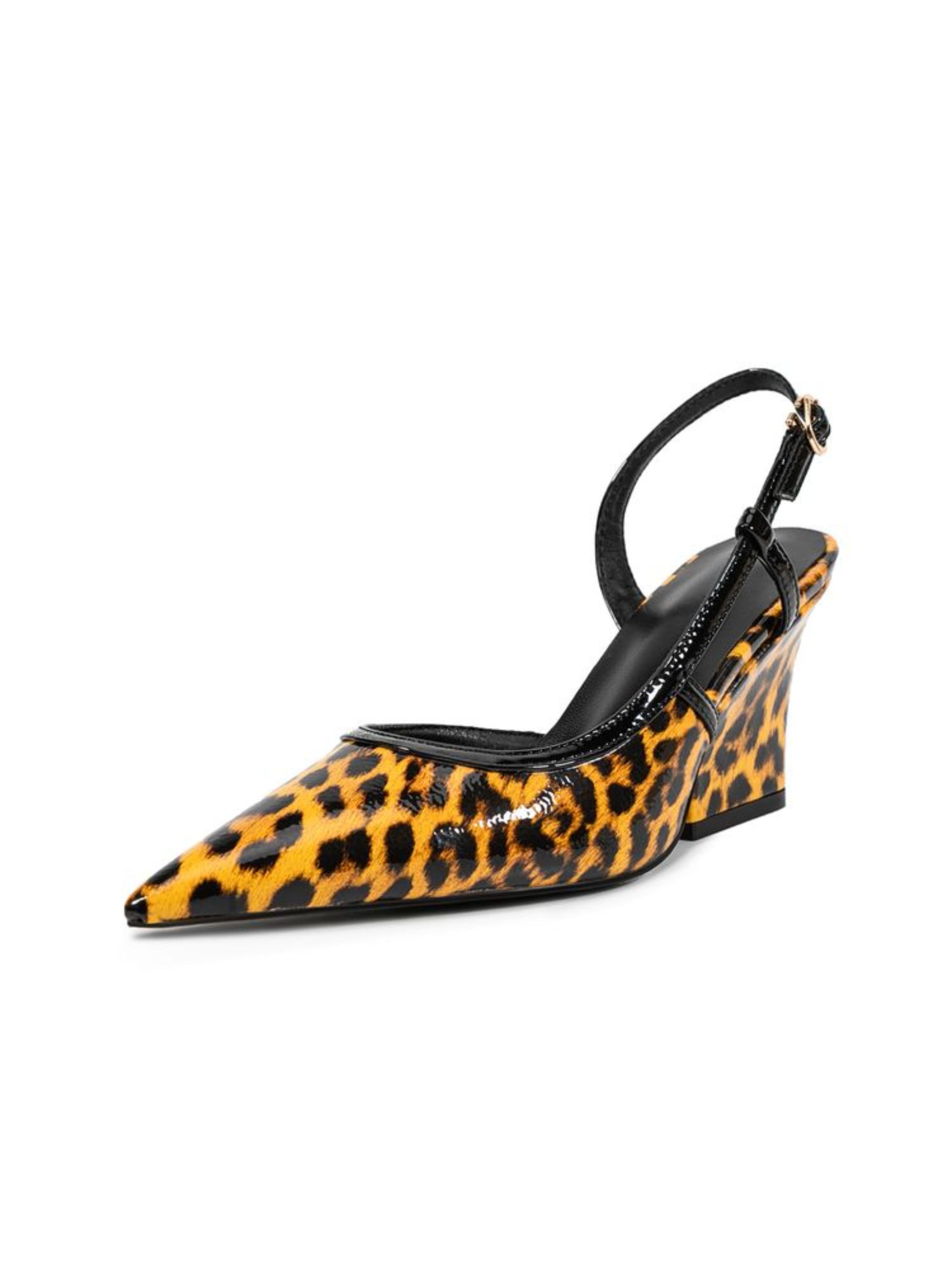 Leopard Print Slingback Women Wedge Sandals