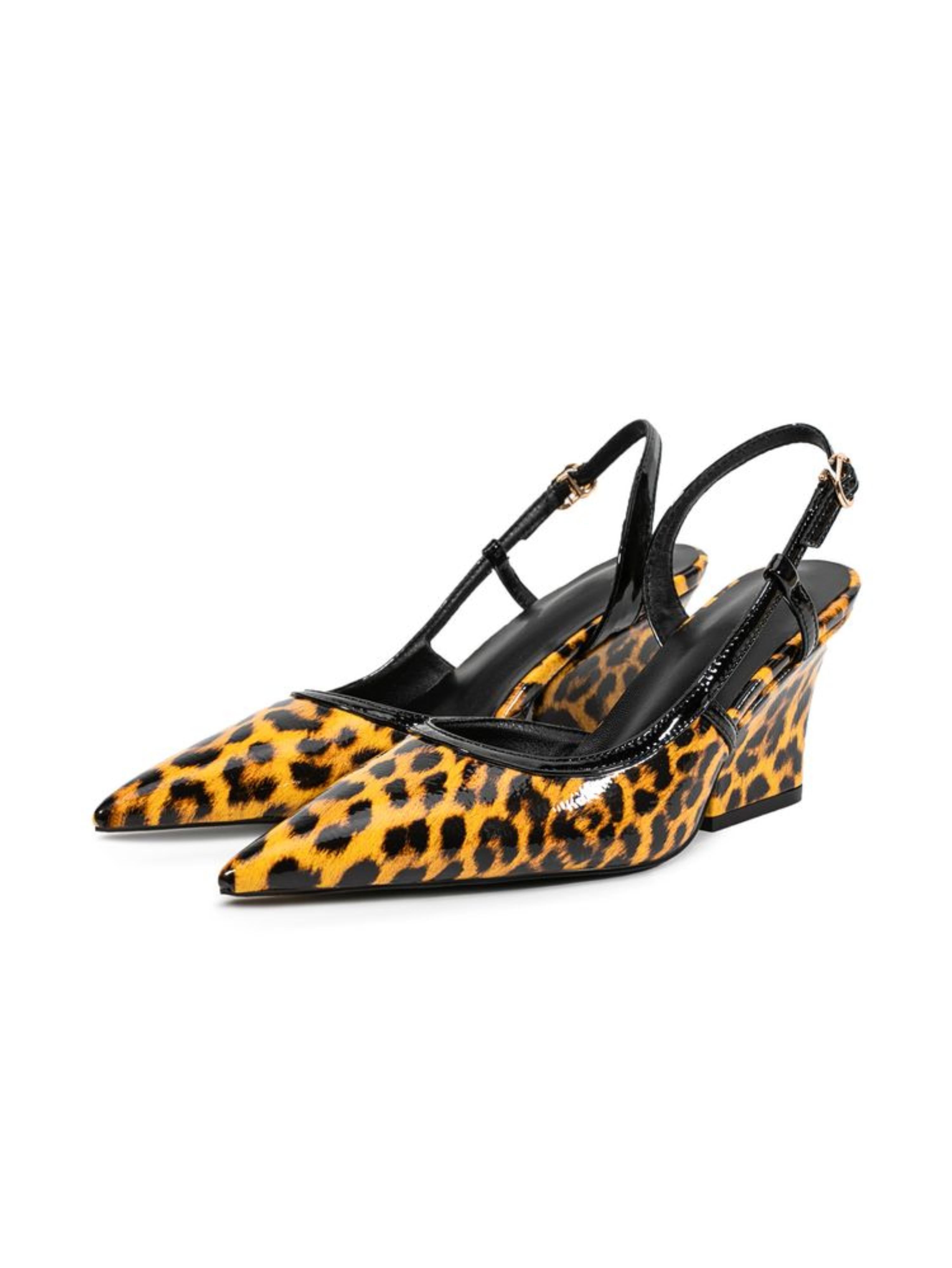 Leopard Print Slingback Women Wedge Sandals