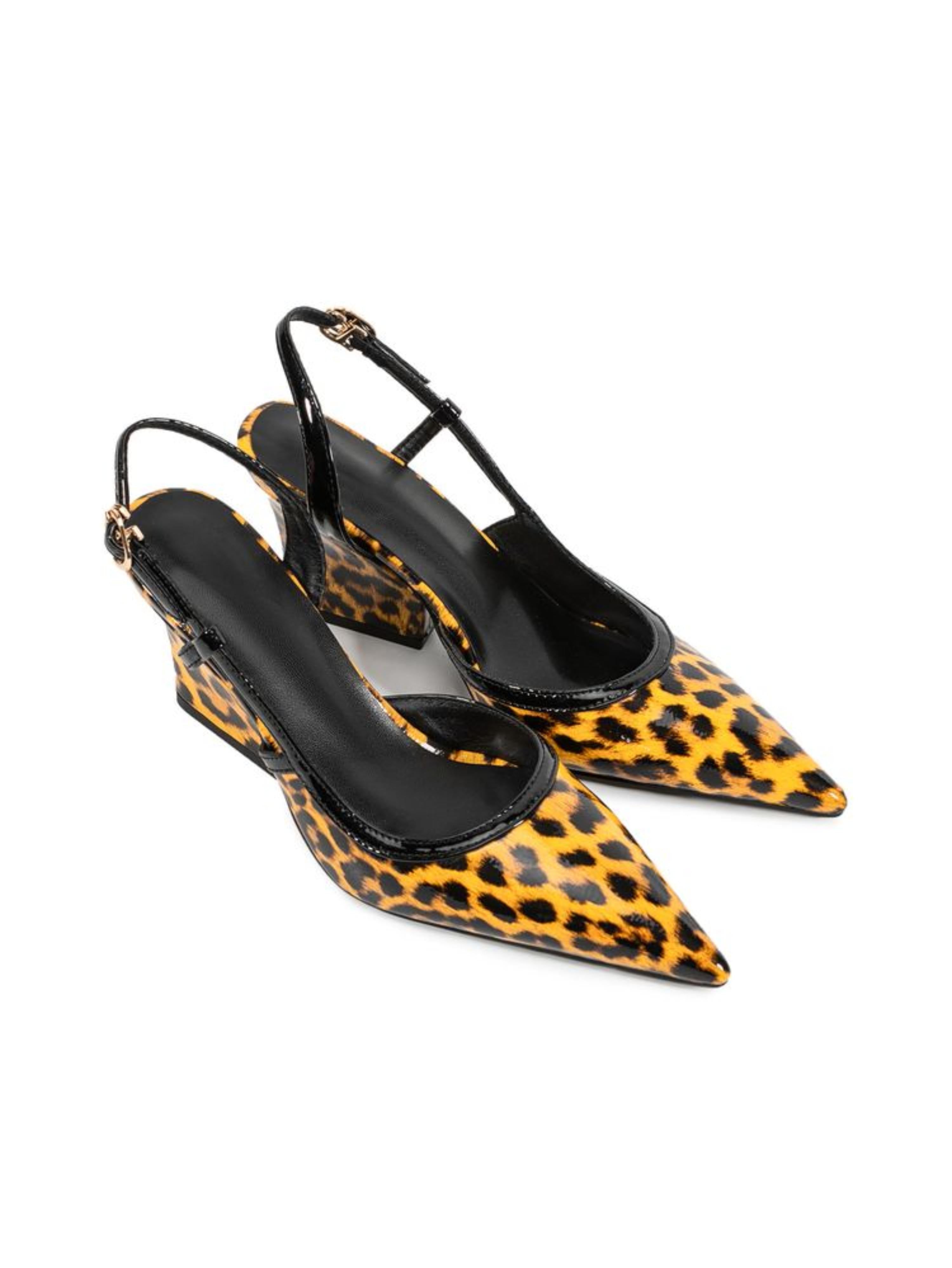 Leopard Print Slingback Women Wedge Sandals