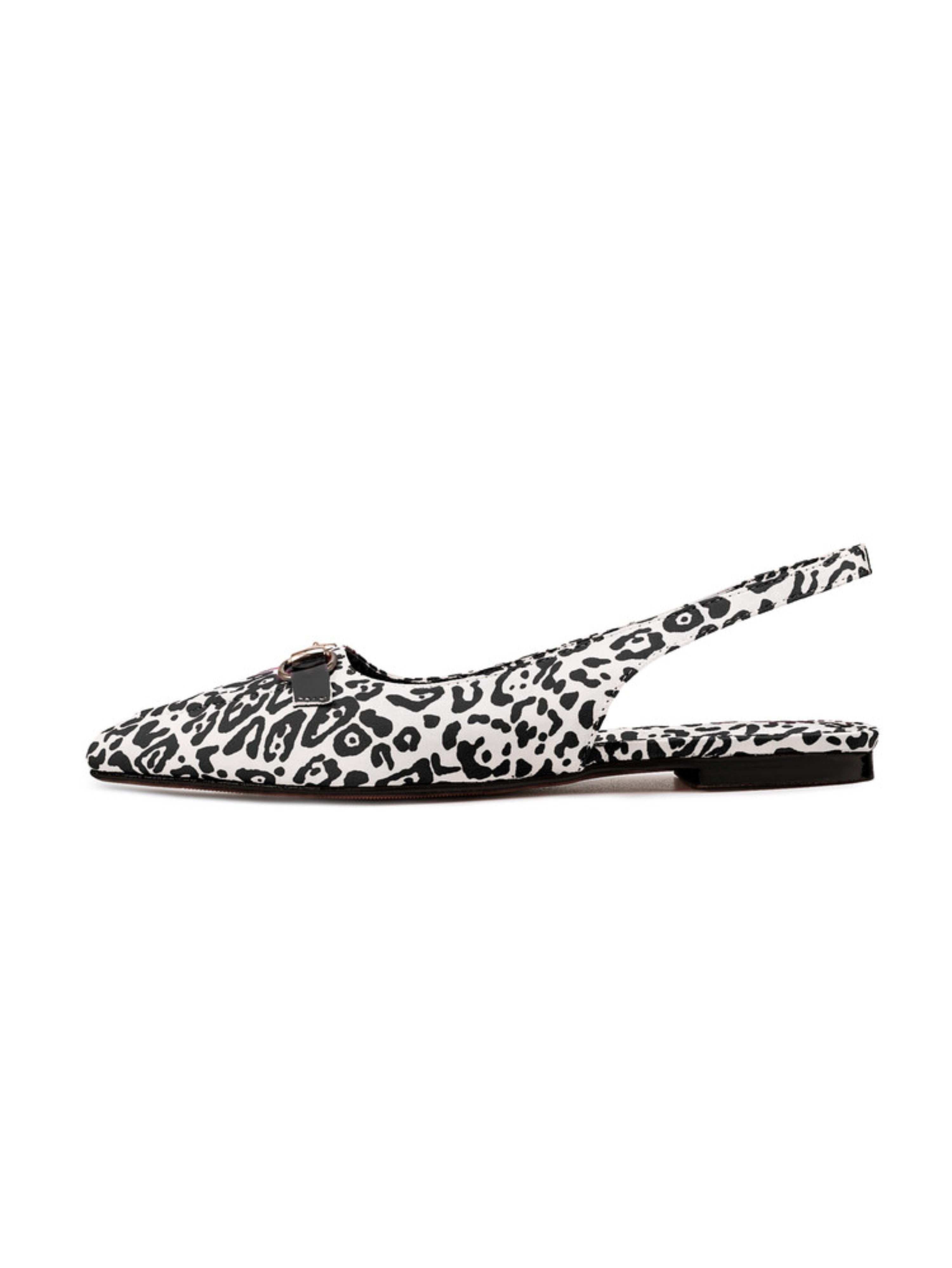Animal Print Slingback Flat Sandals for Women
