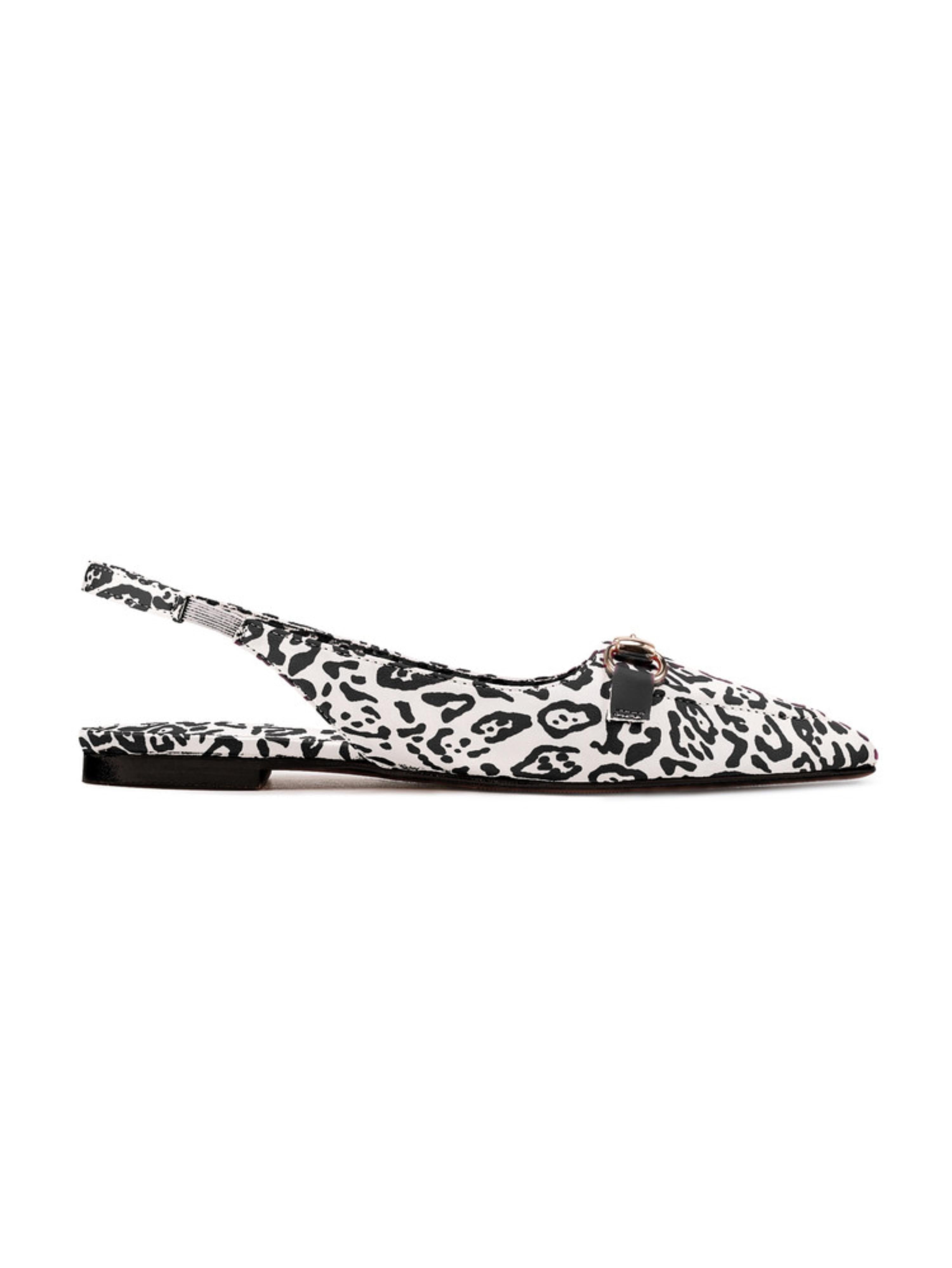 Animal Print Slingback Flat Sandals for Women