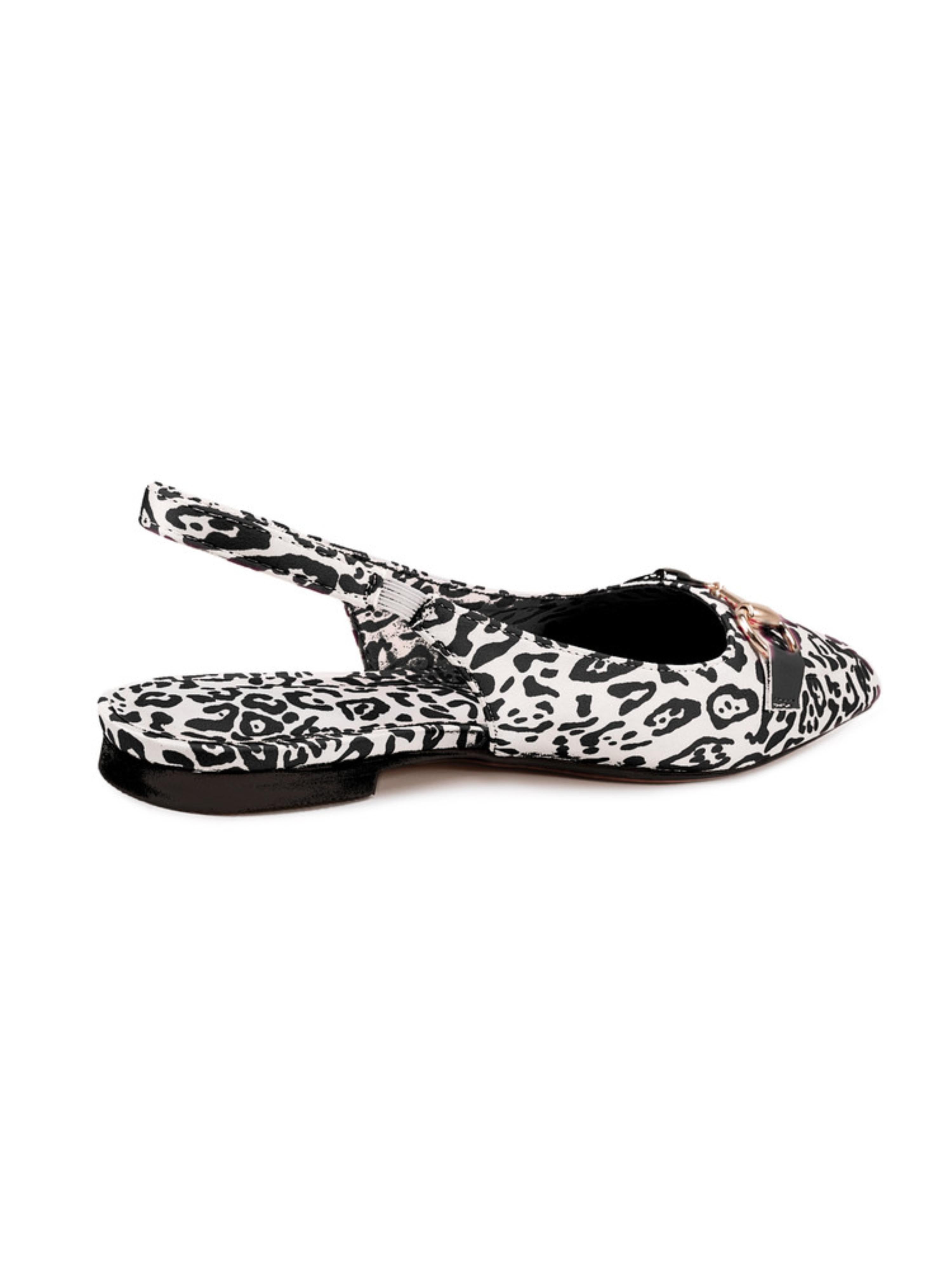 Animal Print Slingback Flat Sandals for Women