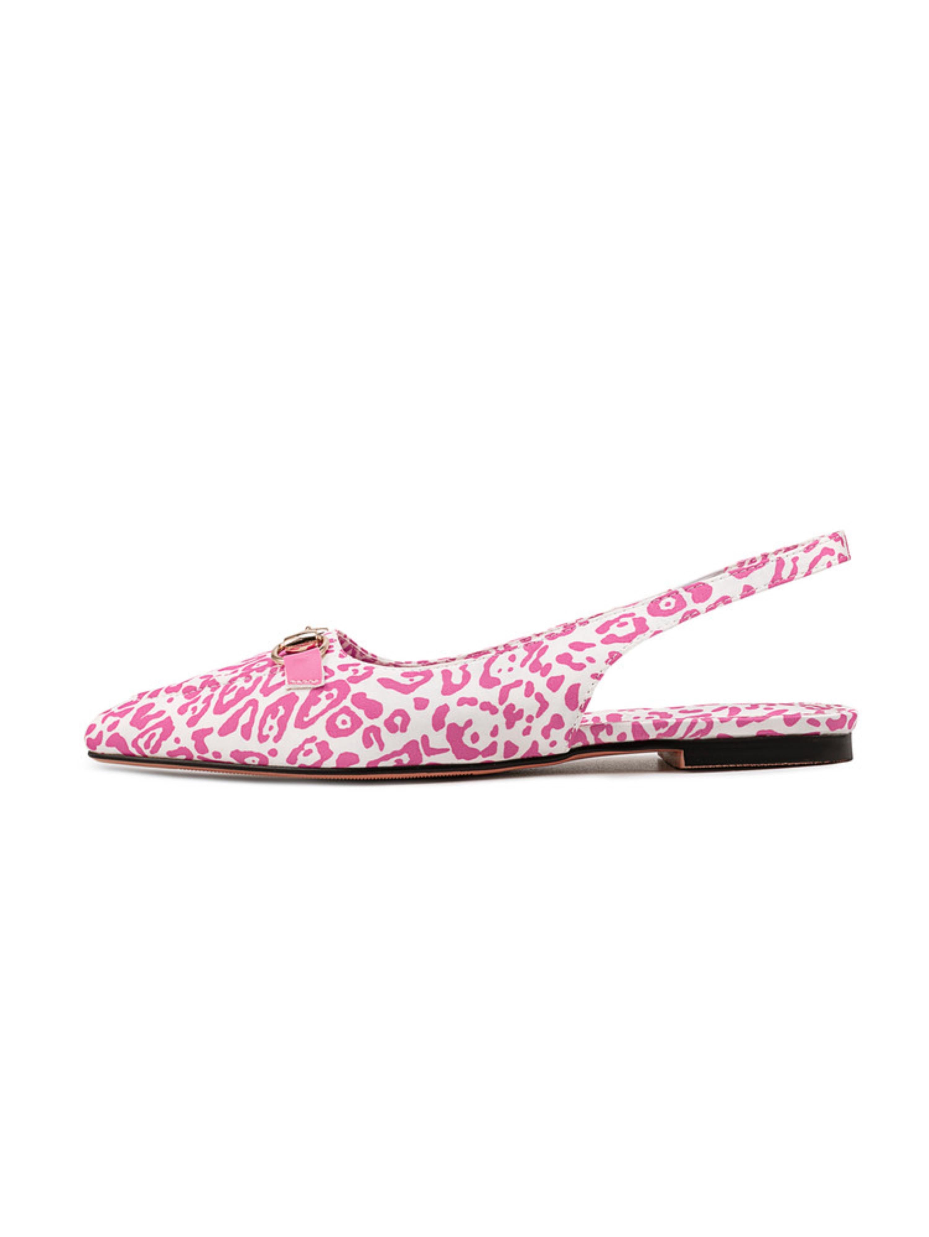 Leopard Chic Flat Pink Sandals for Women