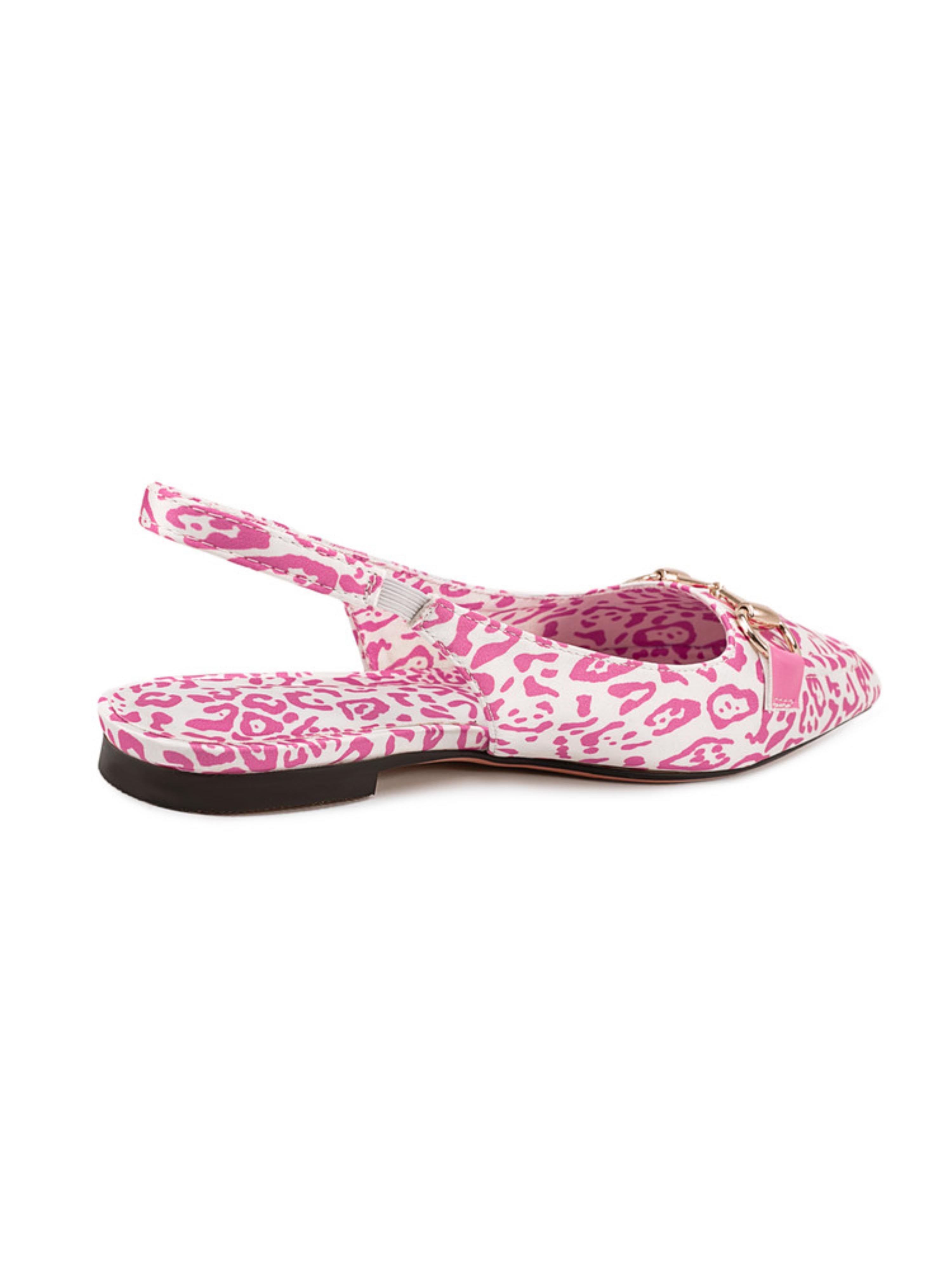 Leopard Chic Flat Pink Sandals for Women